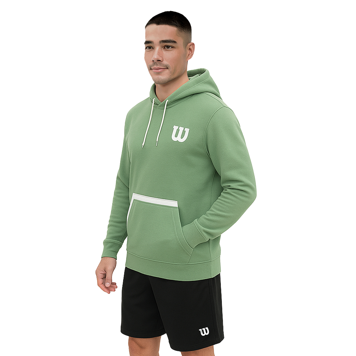 Foto 3 pulgar | Sudadera Wilson French Terry Doble Bolsillo Canguro Hombre