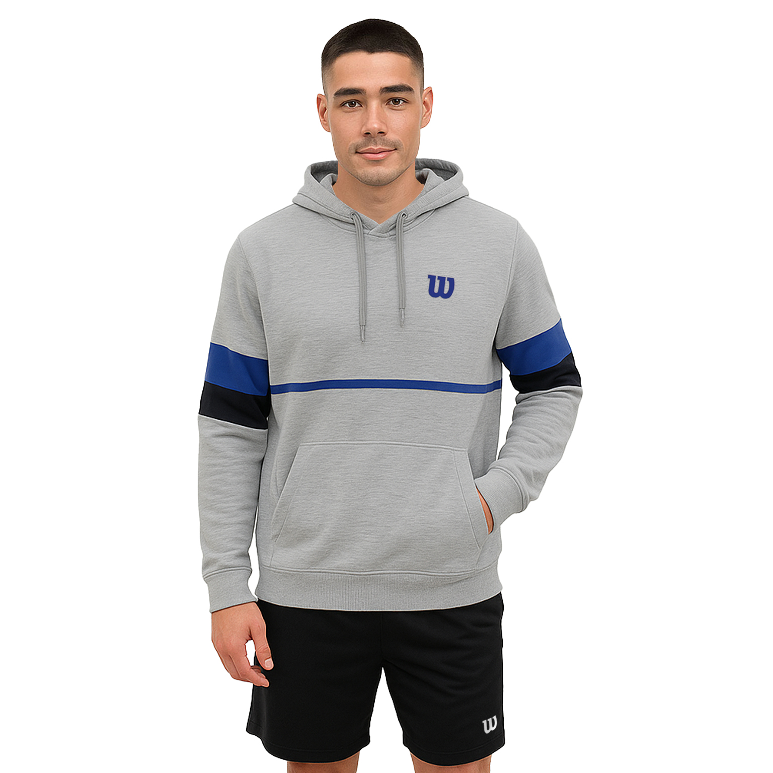 Foto 1 | Sudadera Wilson French Terry Bolsa De Canguro Con Capucha Hombre
