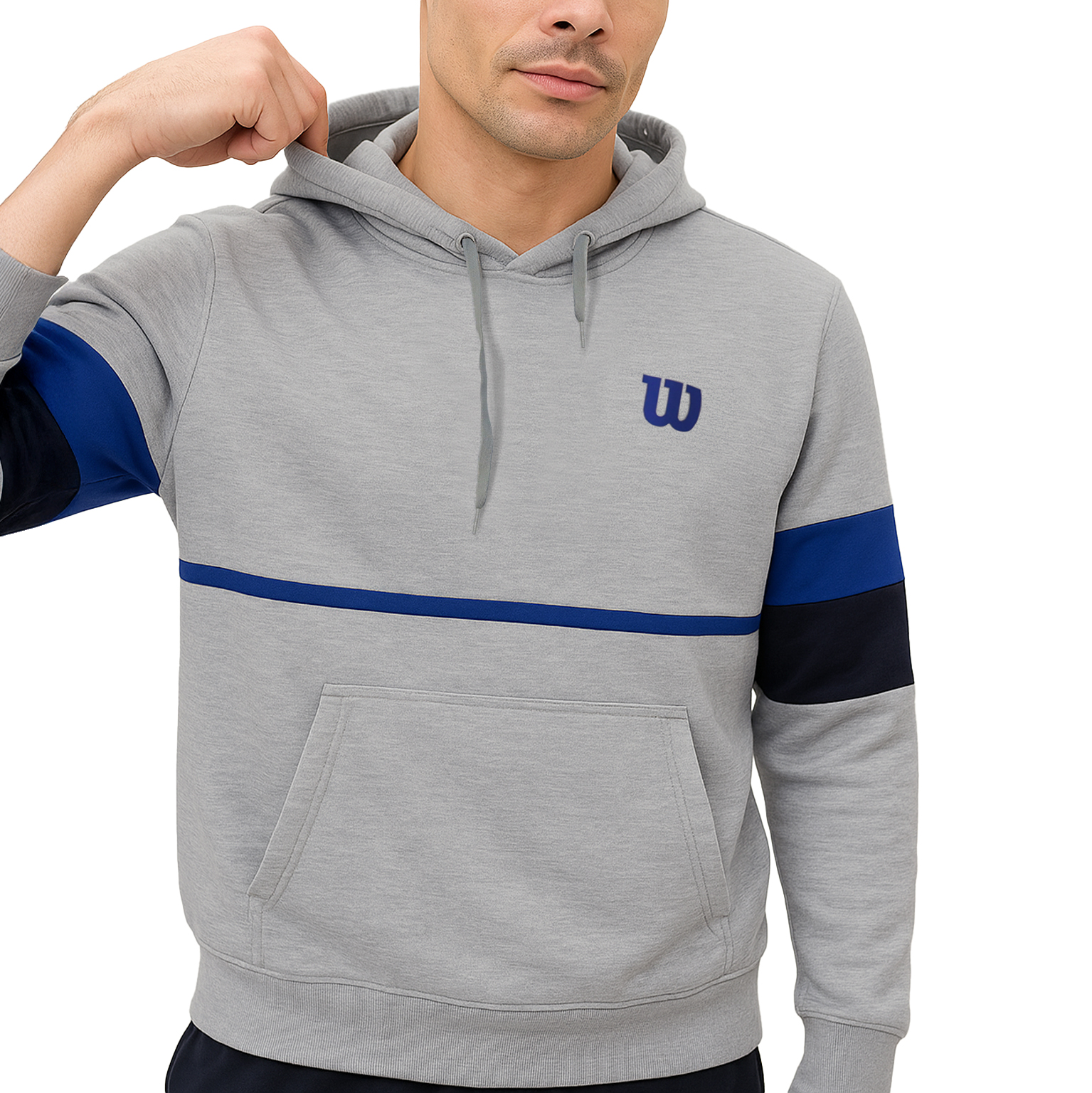 Foto 3 | Sudadera Wilson French Terry Bolsa De Canguro Con Capucha Hombre