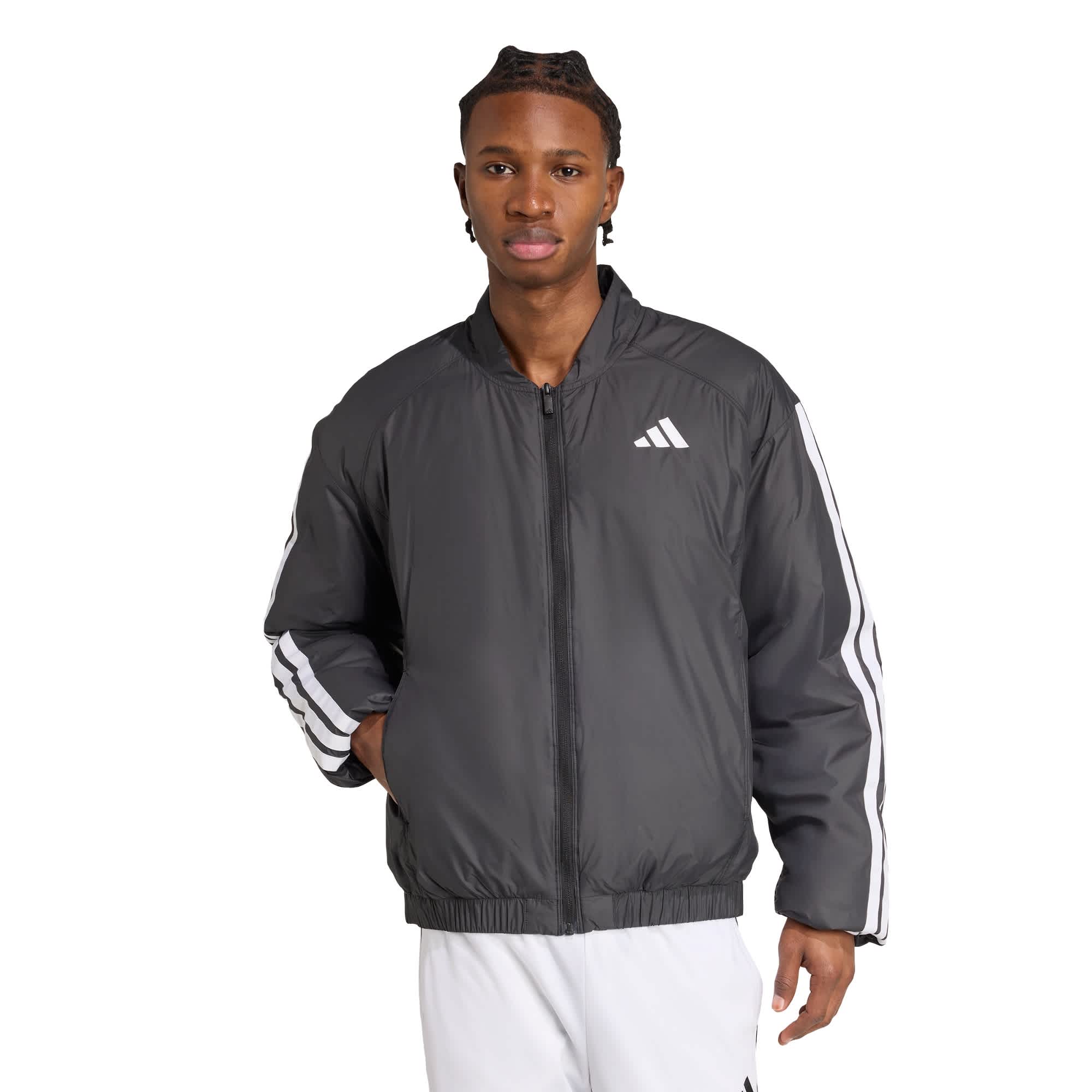 Foto 3 pulgar | Chamarras Bómber Aislantes Essentials Con Climawarm Y Las 3 franjas Adidas Negro Hombre