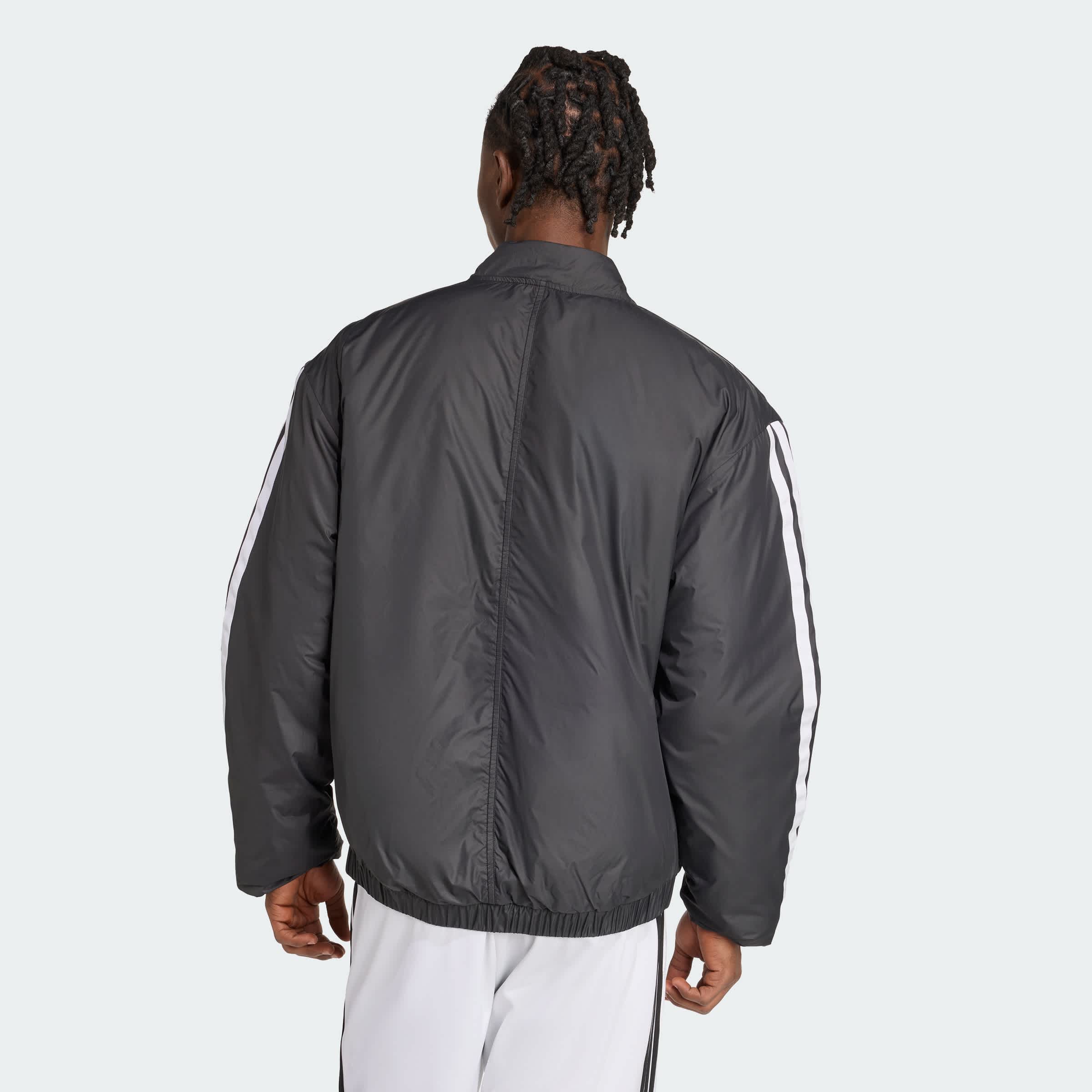 Foto 5 pulgar | Chamarras Bómber Aislantes Essentials Con Climawarm Y Las 3 franjas Adidas Negro Hombre