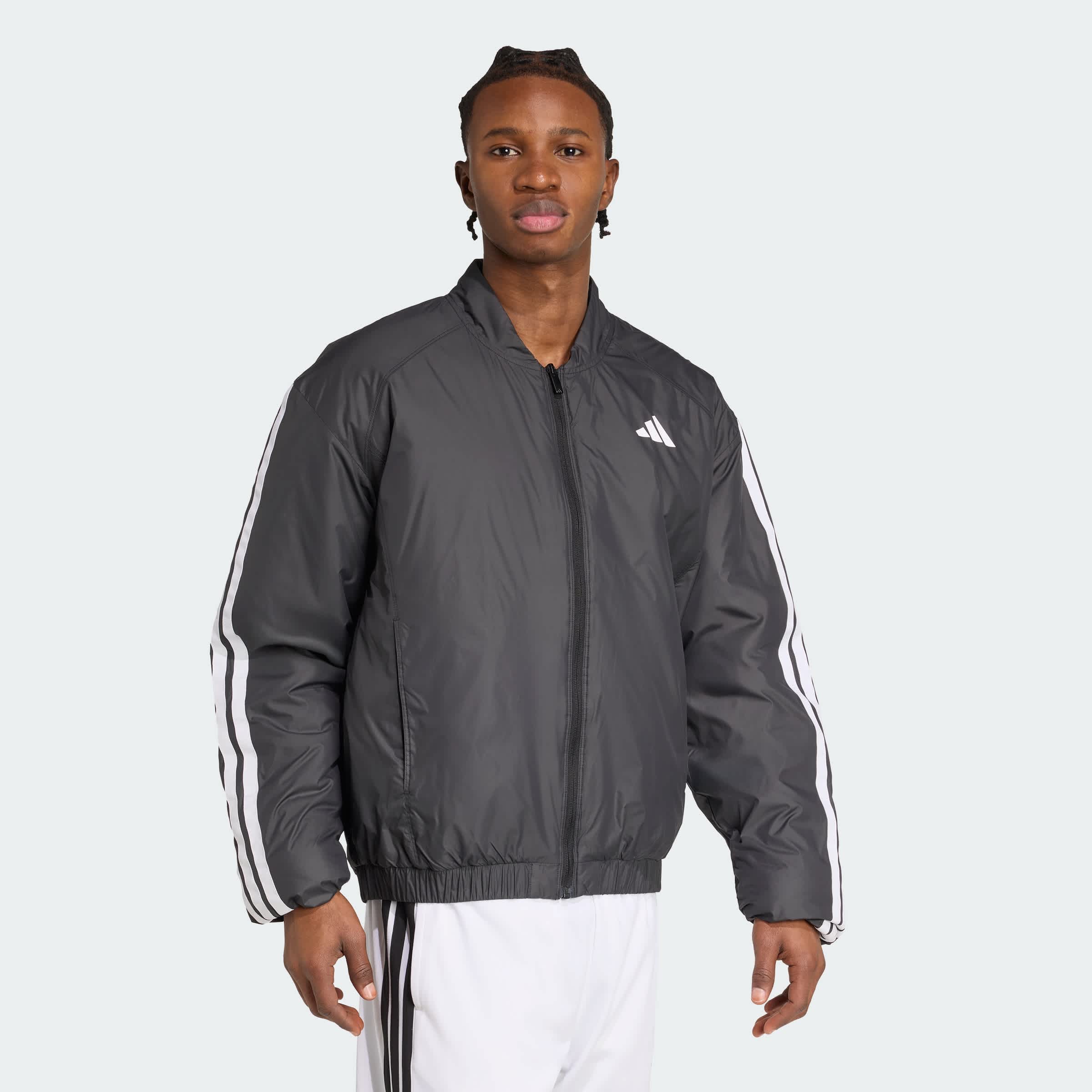 Foto 6 pulgar | Chamarras Bómber Aislantes Essentials Con Climawarm Y Las 3 franjas Adidas Negro Hombre