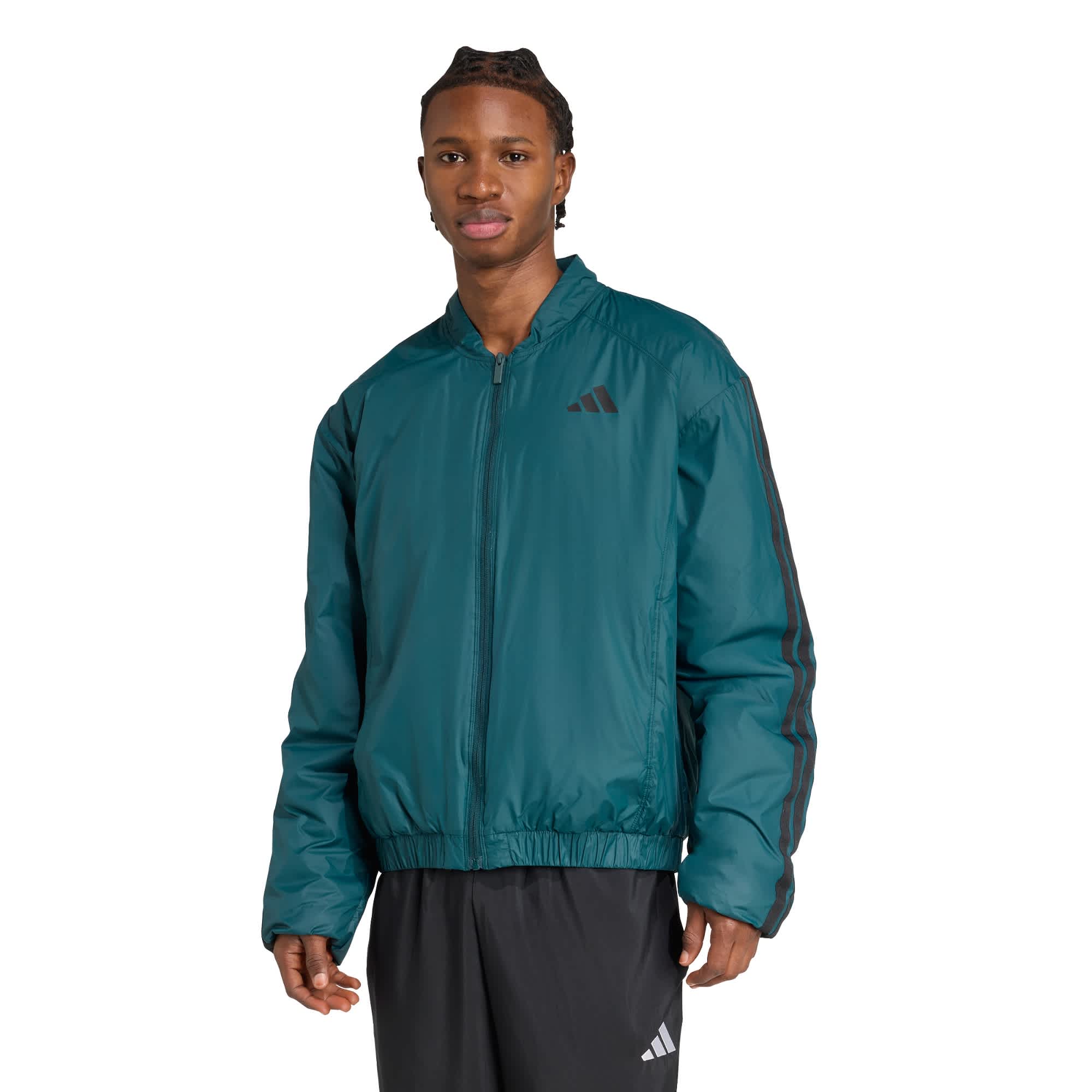Foto 3 pulgar | Chamarras Bómber Aislantes Essentials Con Climawarm Y Las 3 franjas Adidas Verde Hombre