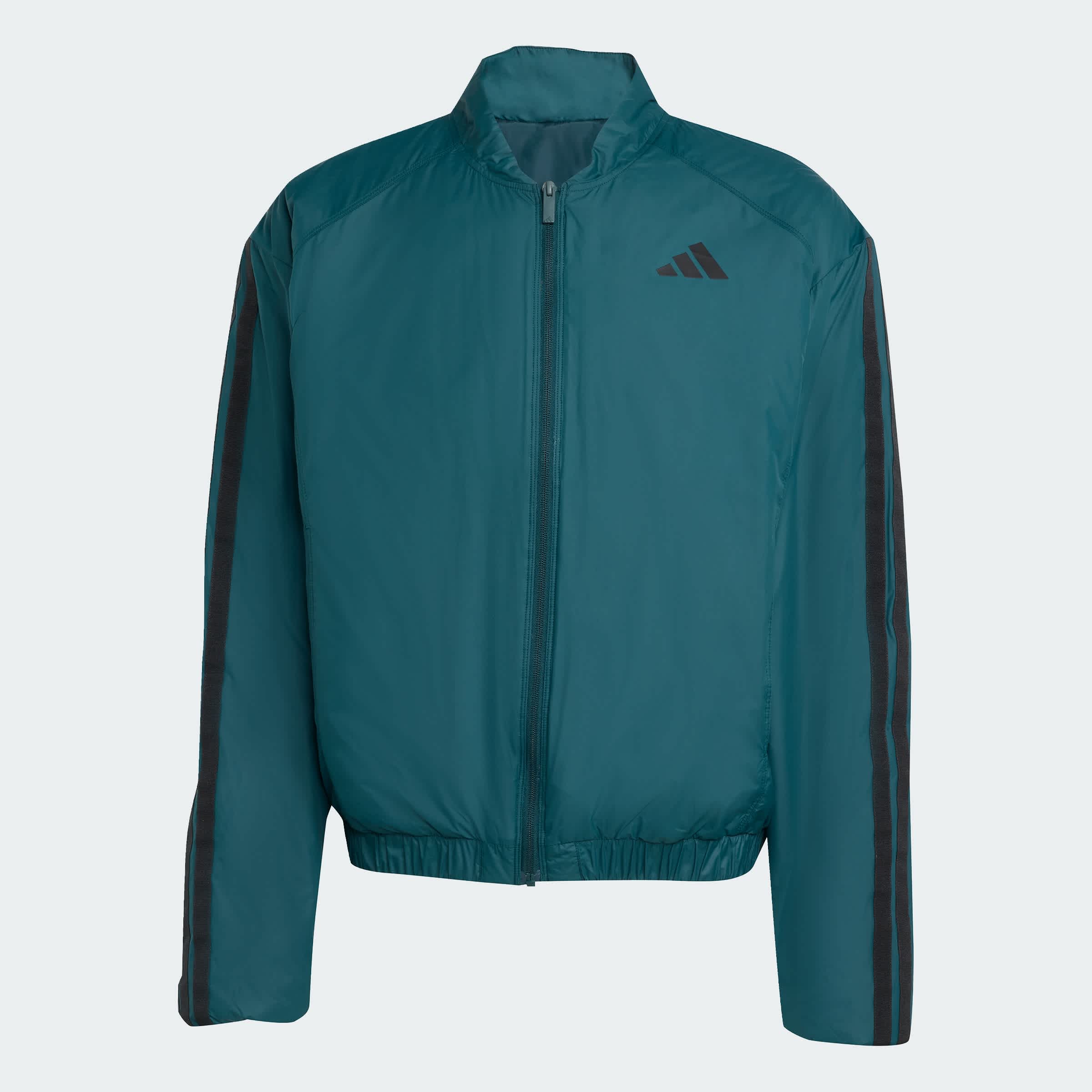 Foto 4 pulgar | Chamarras Bómber Aislantes Essentials Con Climawarm Y Las 3 franjas Adidas Verde Hombre