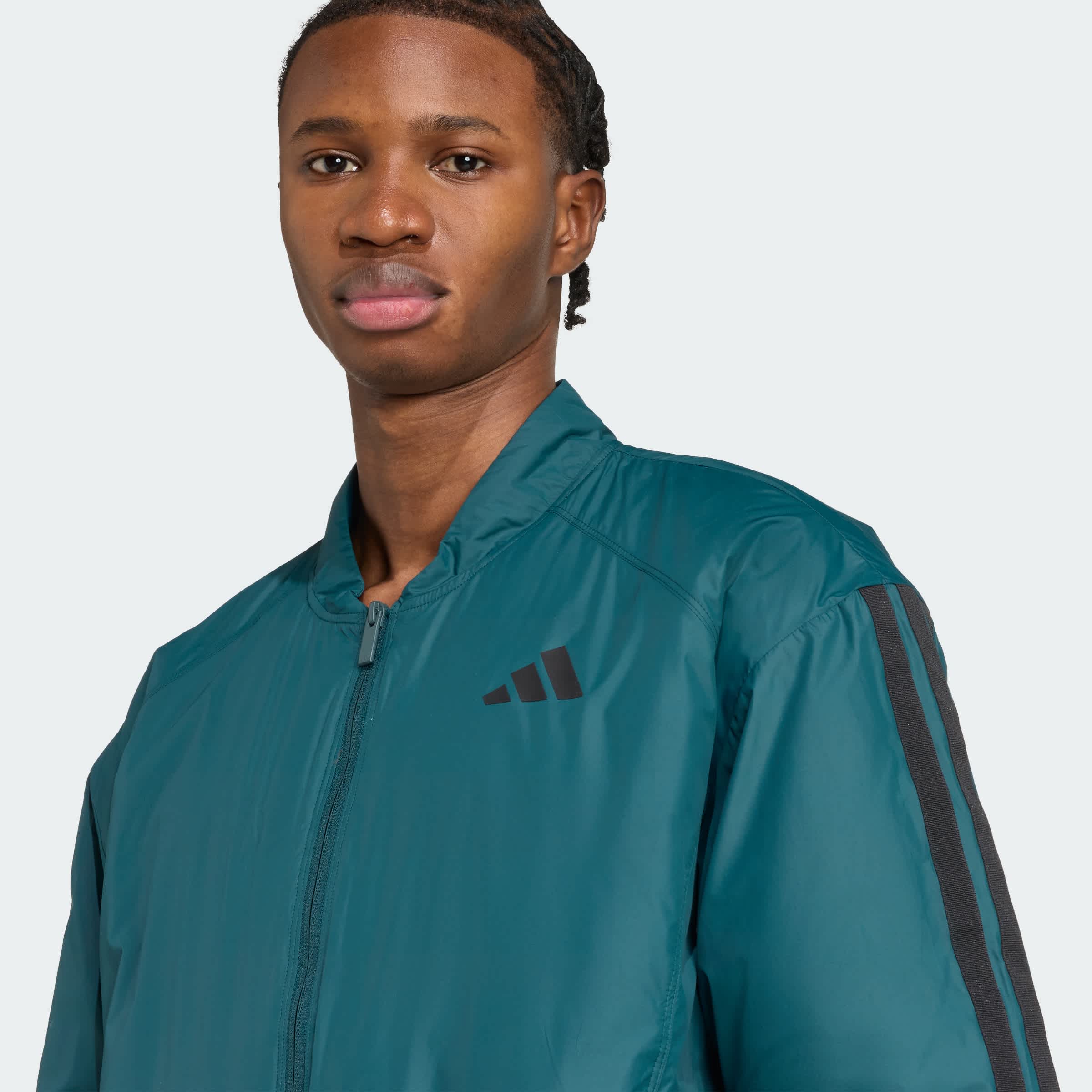 Foto 6 | Chamarras Bómber Aislantes Essentials Con Climawarm Y Las 3 franjas Adidas Verde Hombre