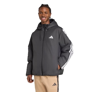Foto 2 | Chamarra Con Gorro Térmica Essentials Climawarm 3 Franjas Adidas Negro Hombre