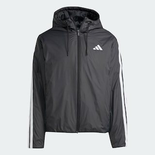 Foto 3 | Chamarra Con Gorro Térmica Essentials Climawarm 3 Franjas Adidas Negro Hombre