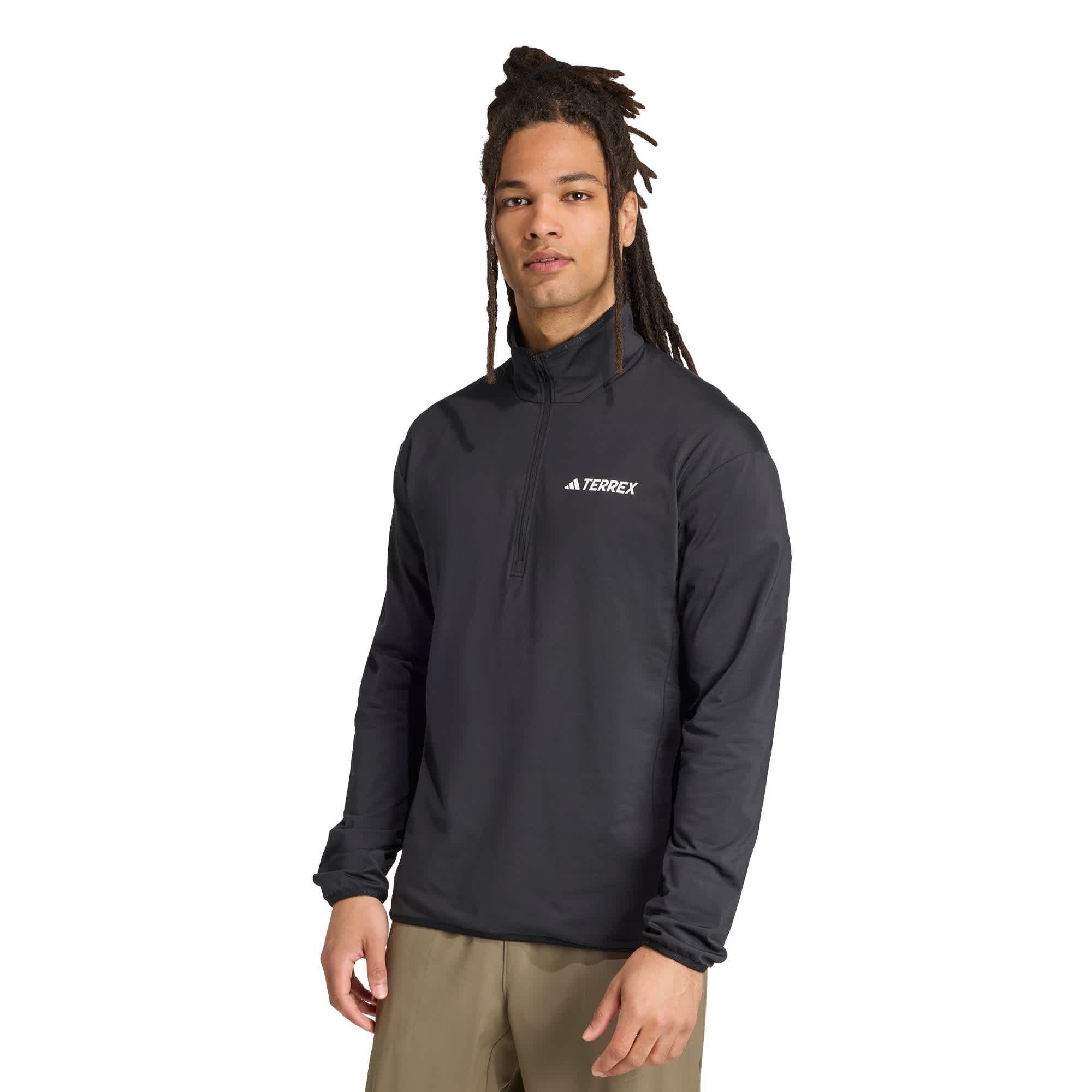 Foto 3 pulgar | Chaqueta De Felpa Terrex Multi Climawarm Técnica Con Medio Cierre Adidas Negro Hombre