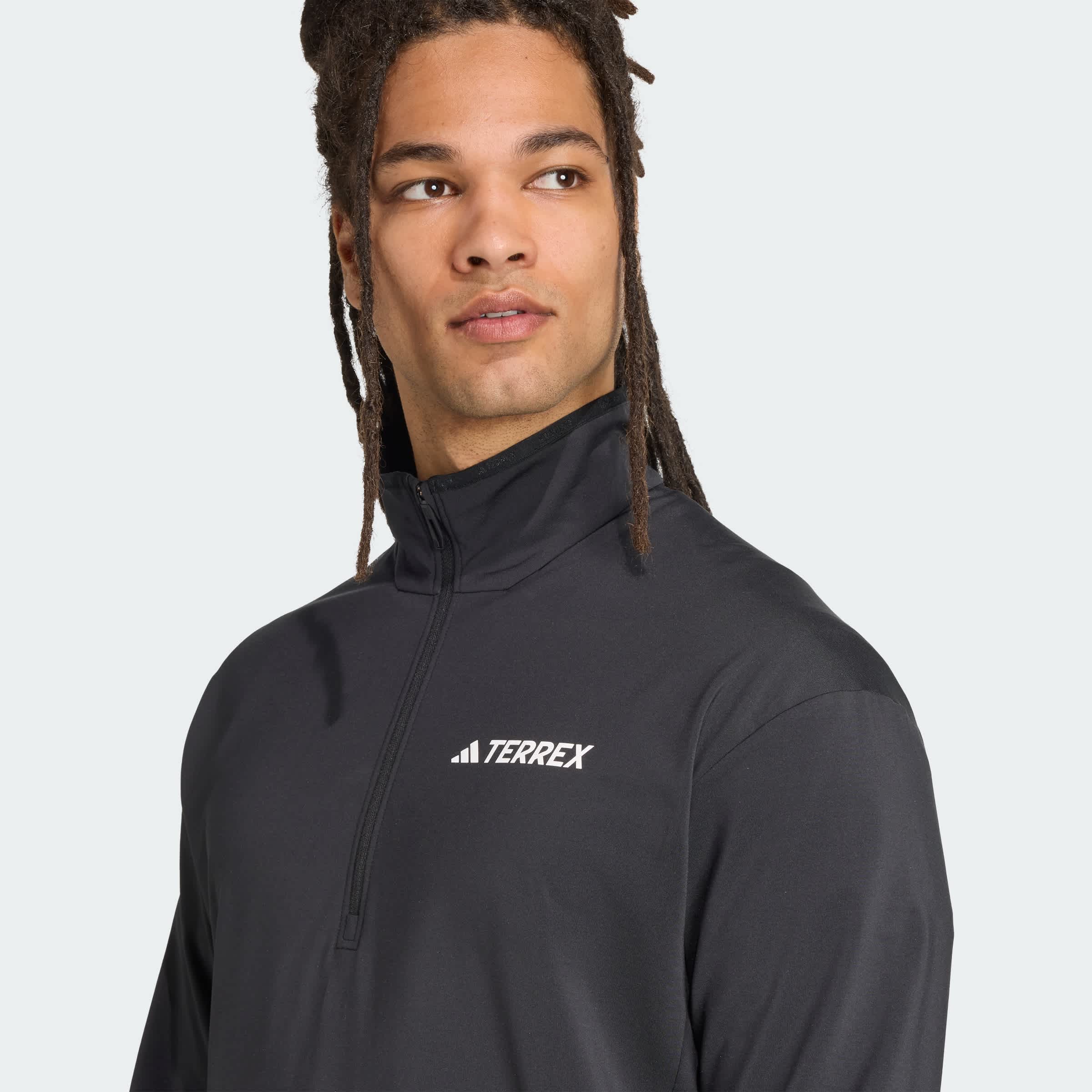 Foto 7 pulgar | Chaqueta De Felpa Terrex Multi Climawarm Técnica Con Medio Cierre Adidas Negro Hombre