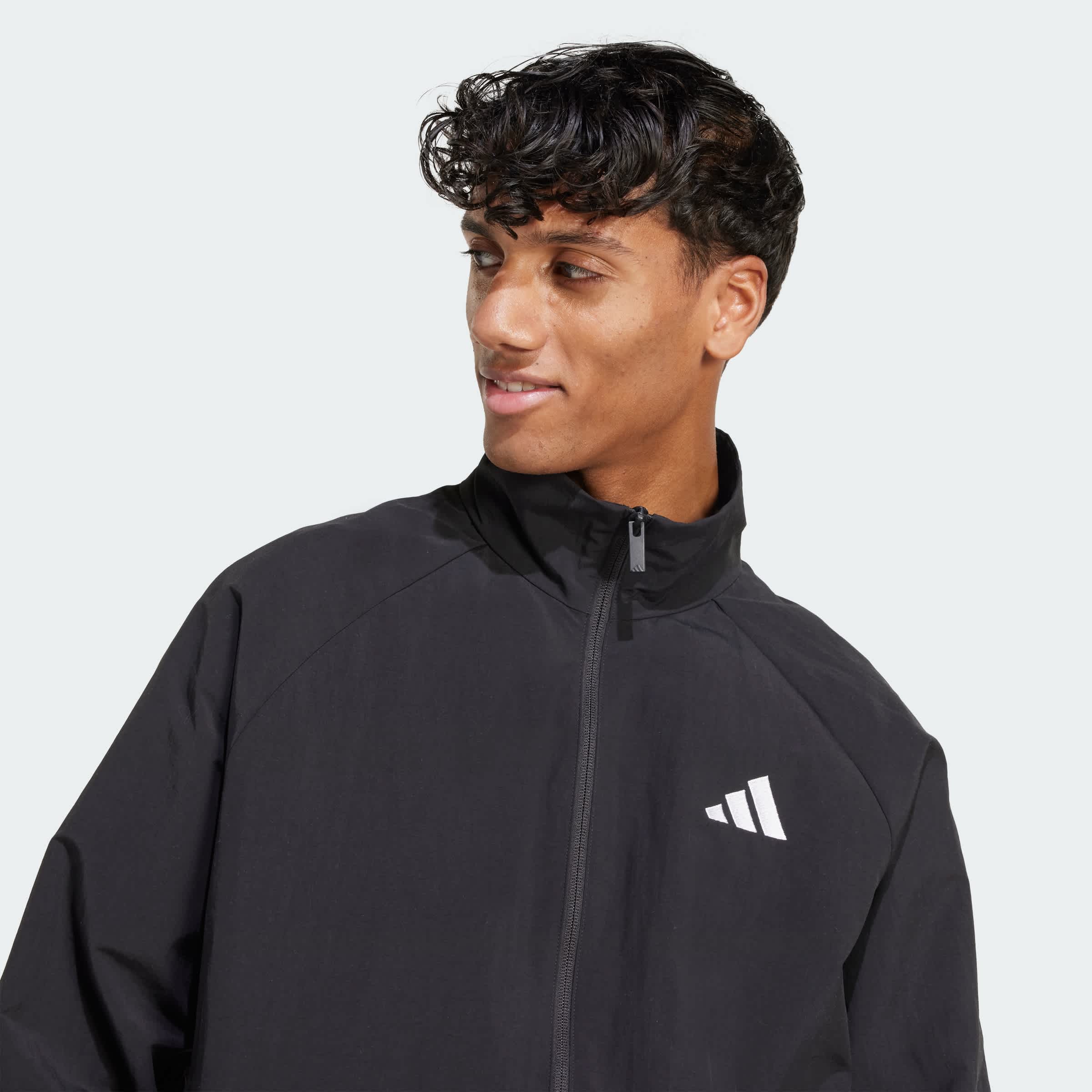 Foto 6 | Rompevientos Essential Con Logo Pequeño Adidas Negro Hombre
