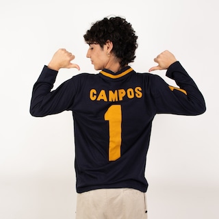 Foto 1 | Jersey Retro Campos – Número 1 En Azul Marino Y Dorado