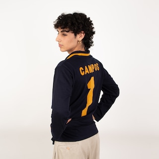 Foto 4 | Jersey Retro Campos – Número 1 En Azul Marino Y Dorado