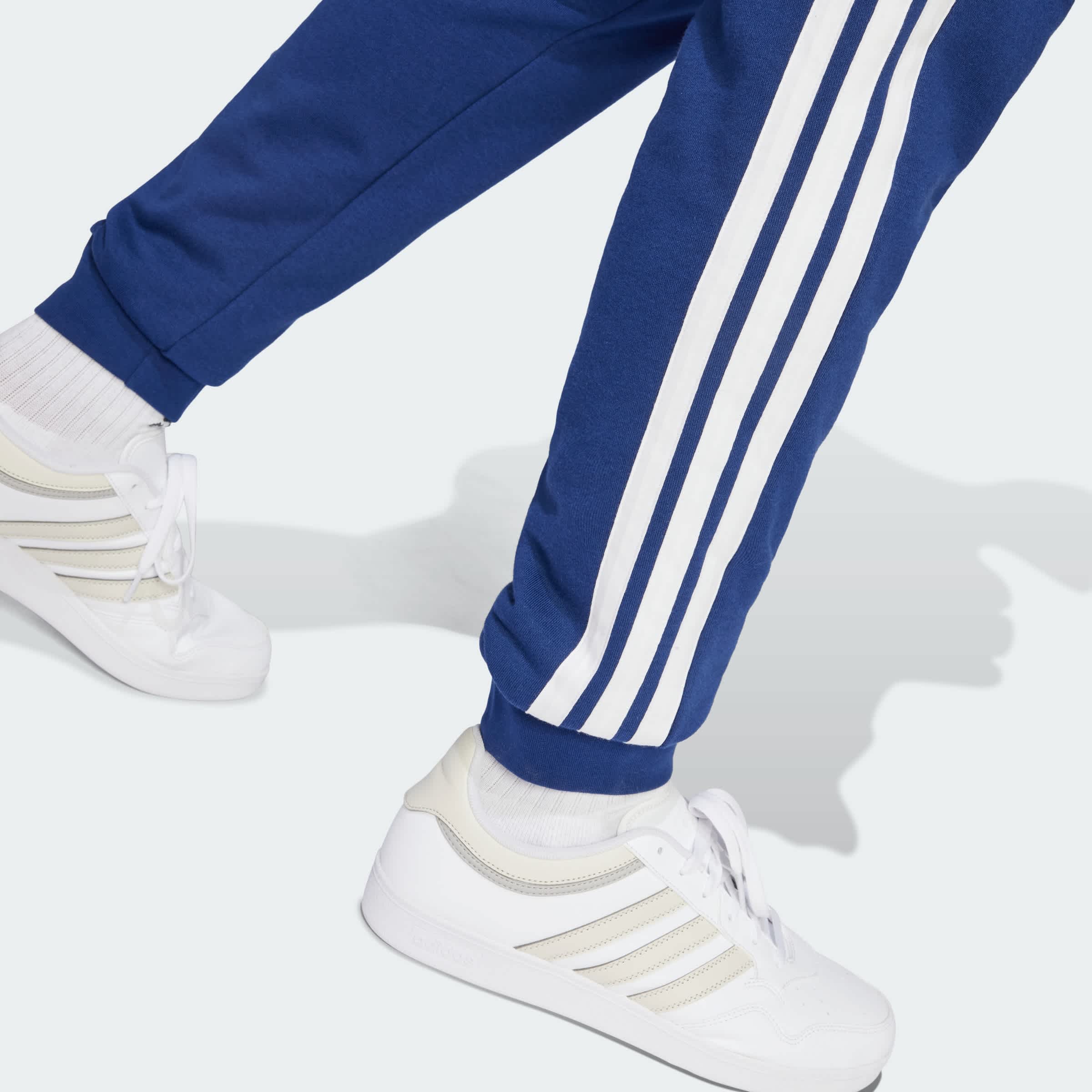 Foto 8 pulgar | Pants De Felpa Francesa De 3 Franjas Essential Adidas Azul Hombre