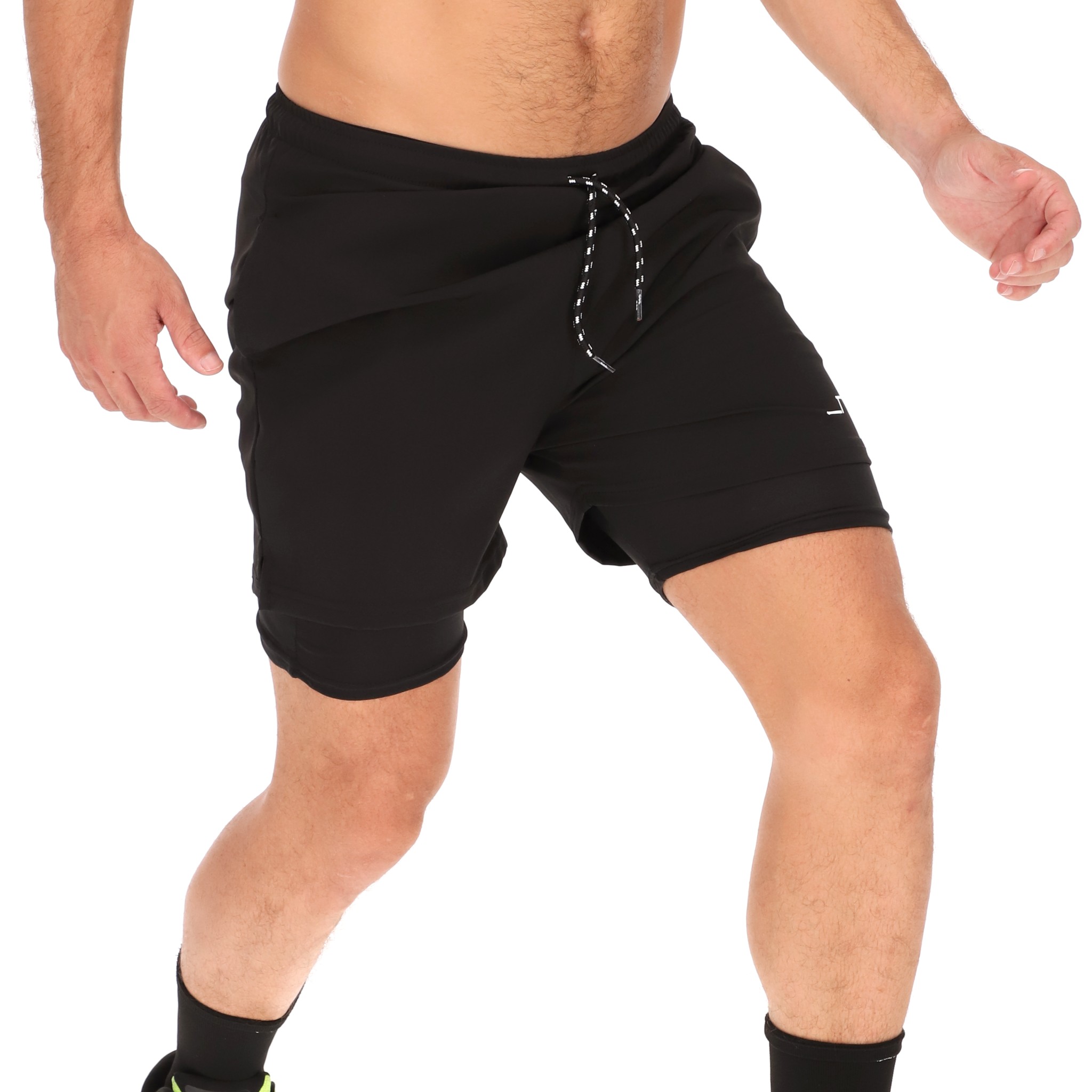 Foto 3 pulgar | Short Deportivo Para Hombre Color Negro Licra Interior Chb Chili Beans Clothing Co.