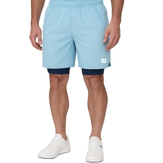 Foto 1 | Short 2 En 1 Wilson Four Way Con Biker Interno Transpirable Hombre
