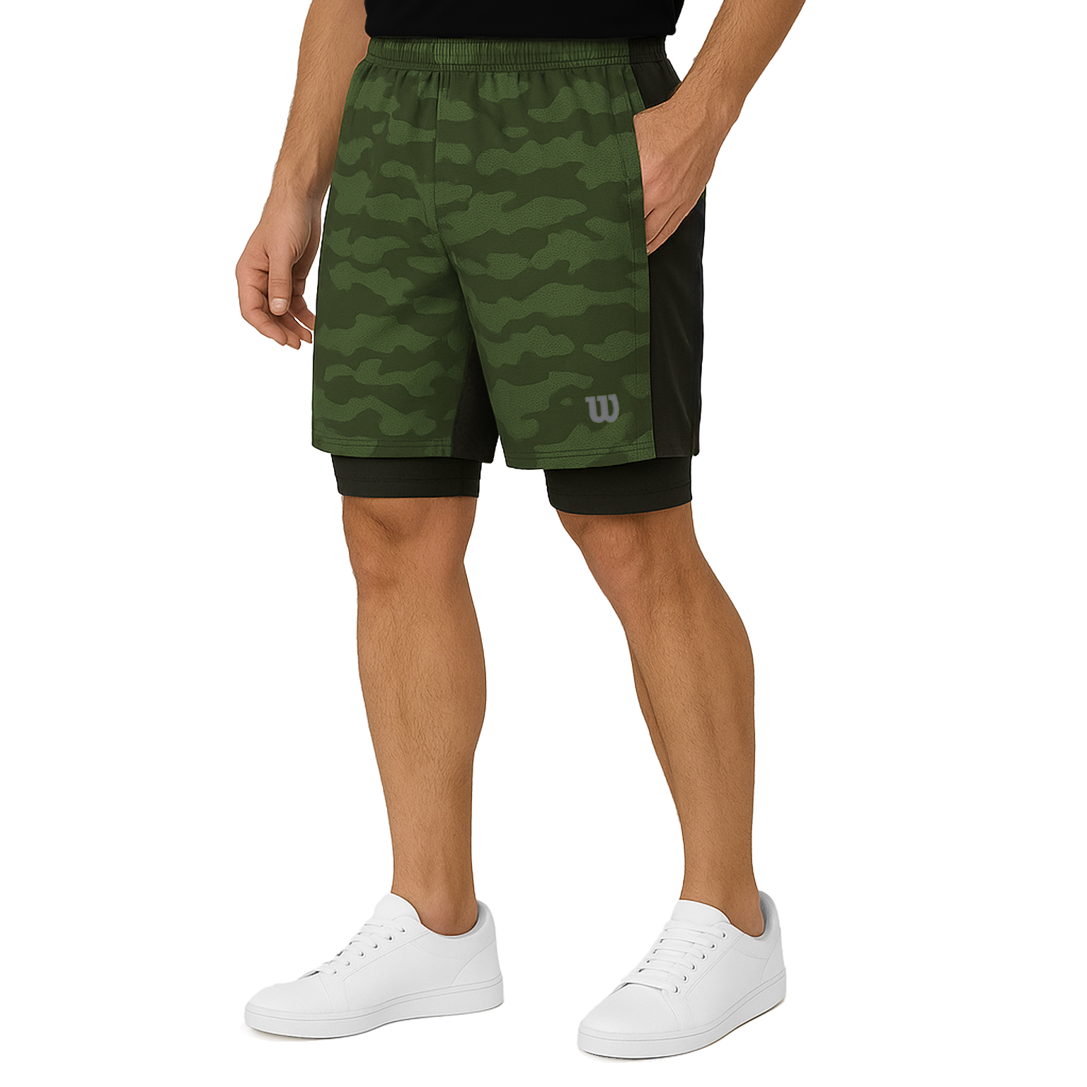 Foto 2 | Short 2 En 1 Wilson Flex Con Biker Camo Hombre