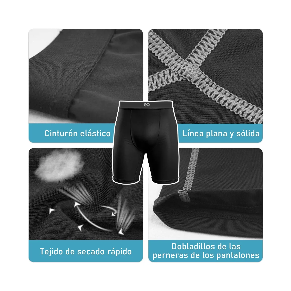 Foto 4 pulgar | Short Deportivo Negro