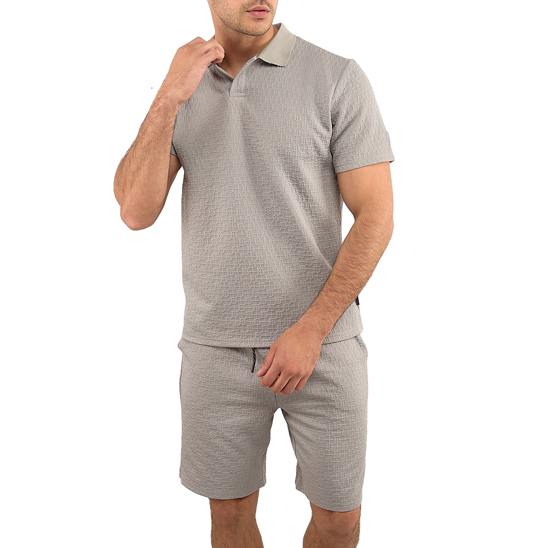 Foto 2 | Bermuda Con Playera Tipo Polo Aitor F Gris Cooper Express Hombre
