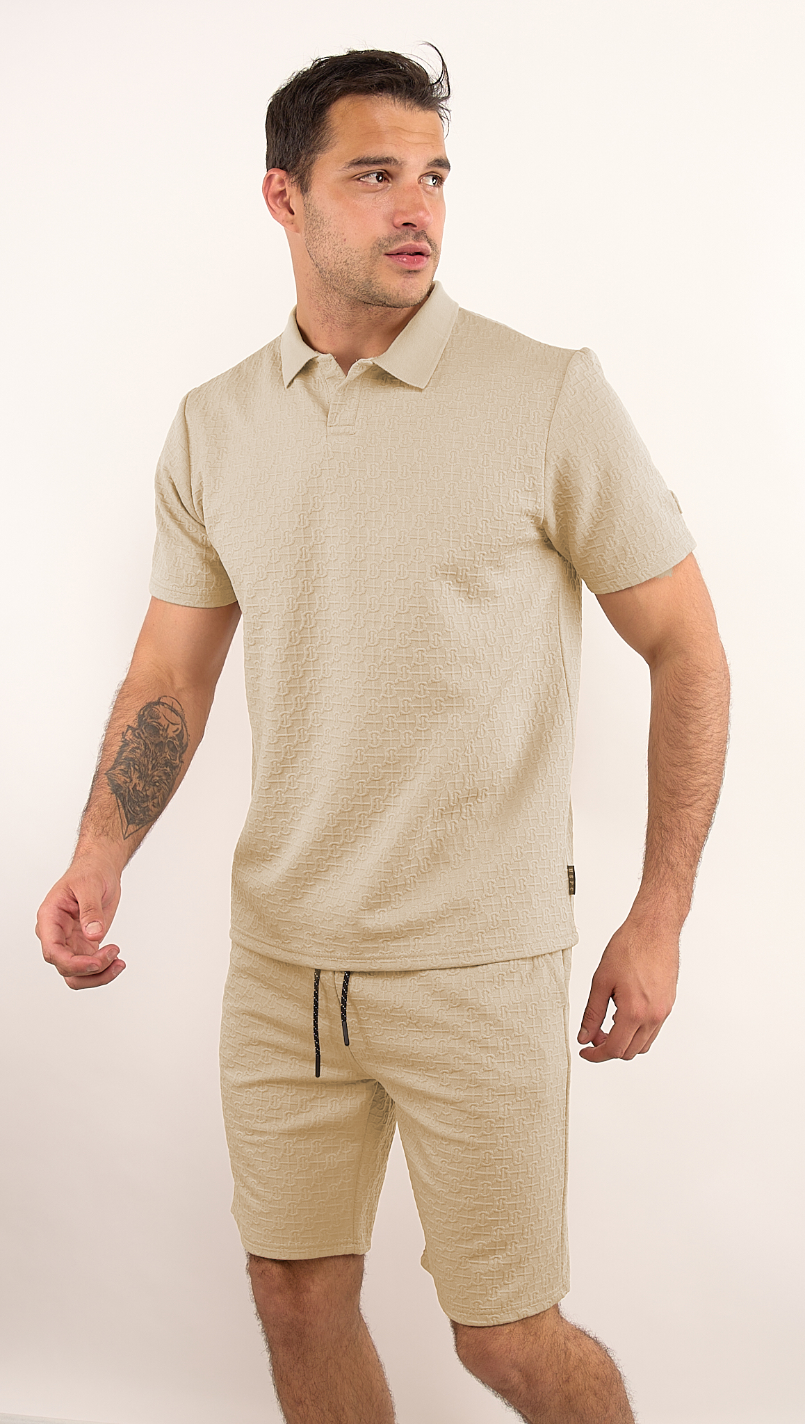Bermuda Con Playera Tipo Polo Aitor F Vapor Ciudad Playa Hombre