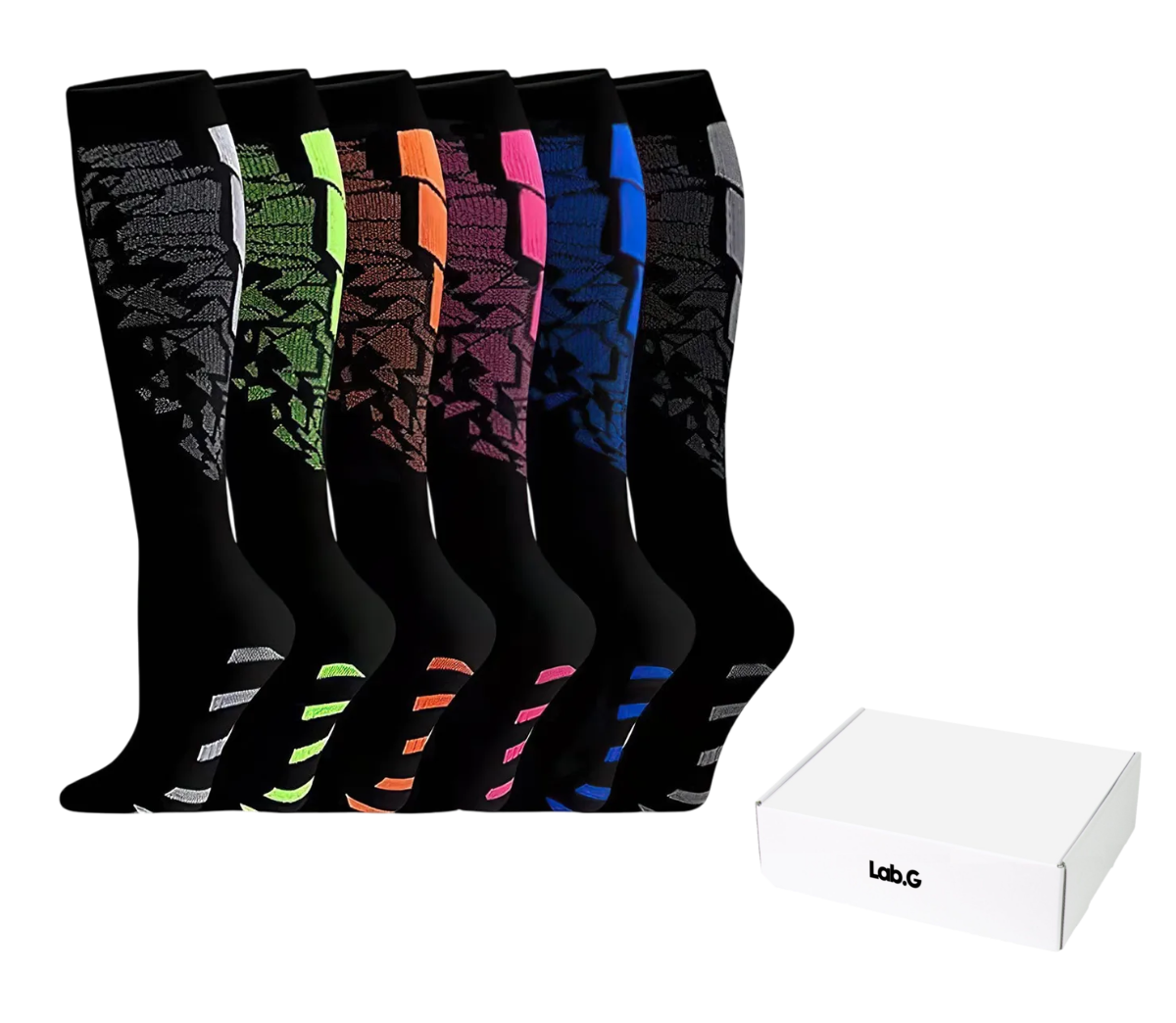 Foto 1 | Calcetines Largos De Compresión Lab.g Deportivos Unisex Negro Talla:s/m