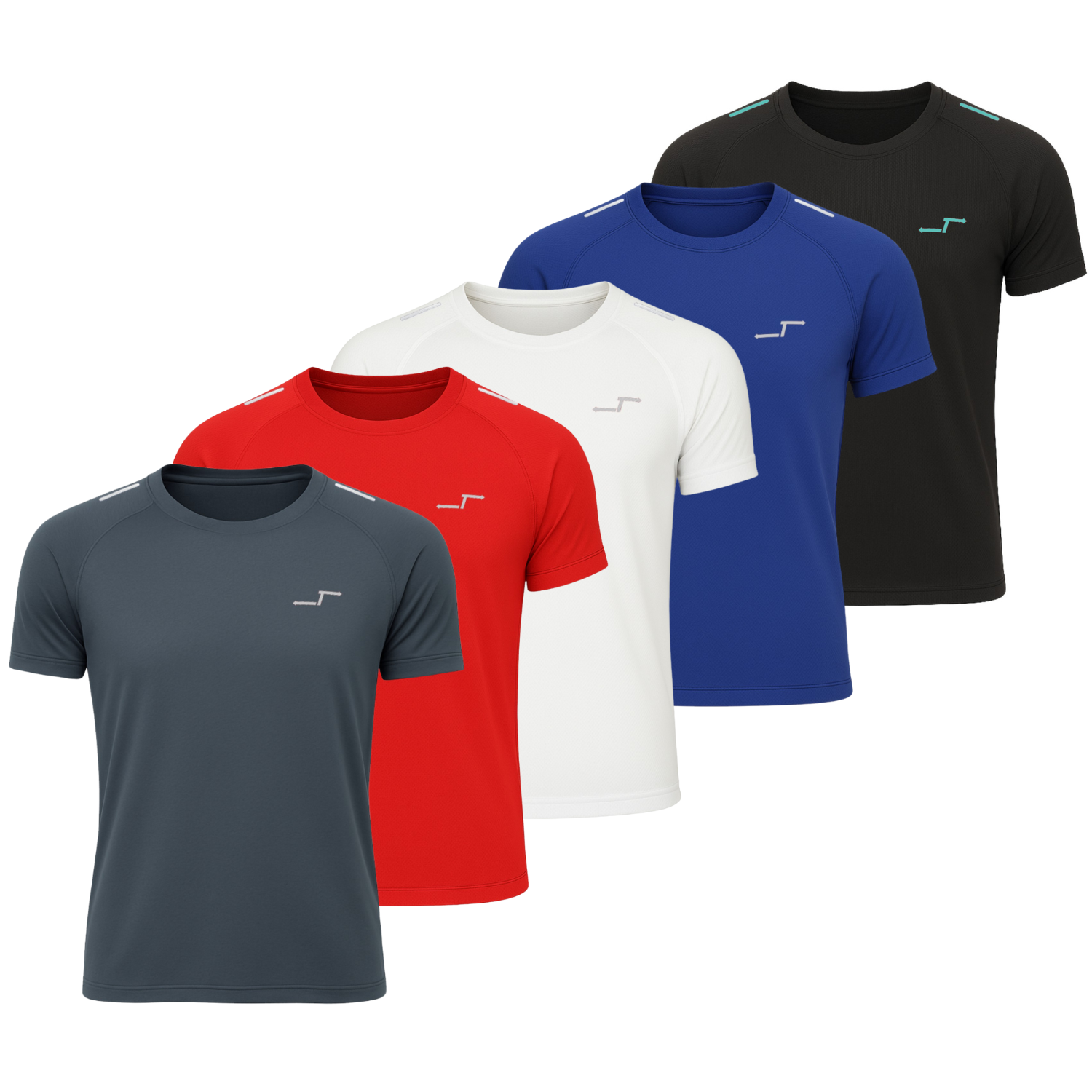 Foto 1 | Paquete De 5 Playeras Deportivas Para Hombre Manga Corta Para Entrenar Gym Chb Chili Beans Clothing Co.