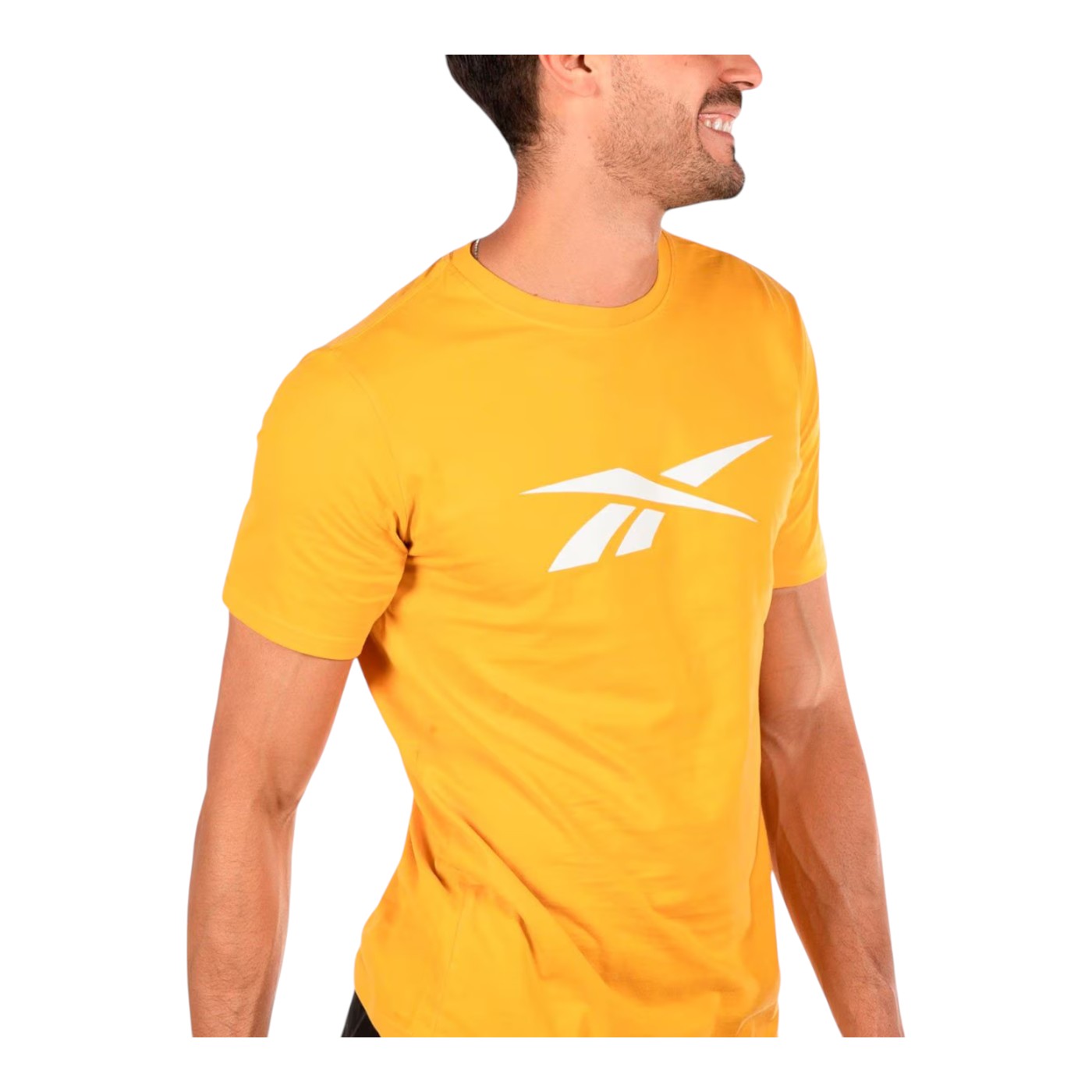 Foto 2 pulgar | Playera Reebok Basic Cotton Tee Para Hombre Color Amarillo Modelo Ts0134