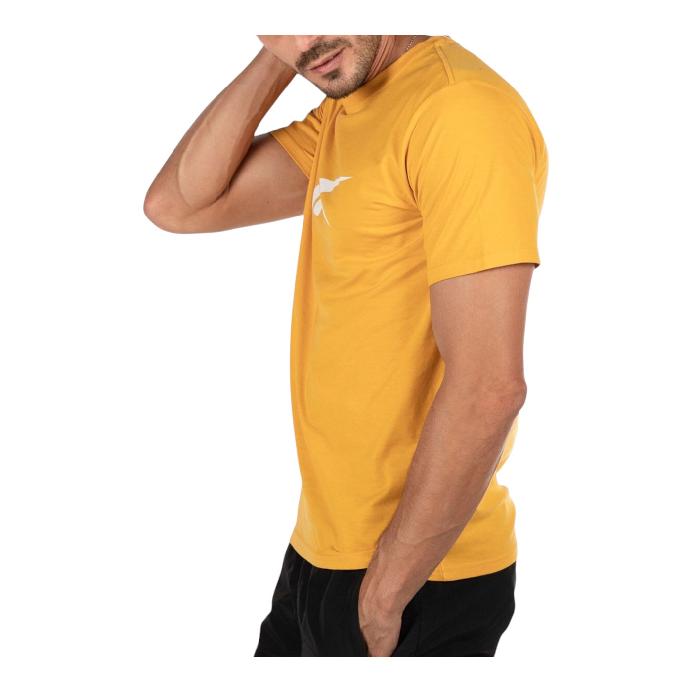 Foto 2 | Playera Reebok Basic Cotton Tee Para Hombre Color Amarillo Modelo Ts0134