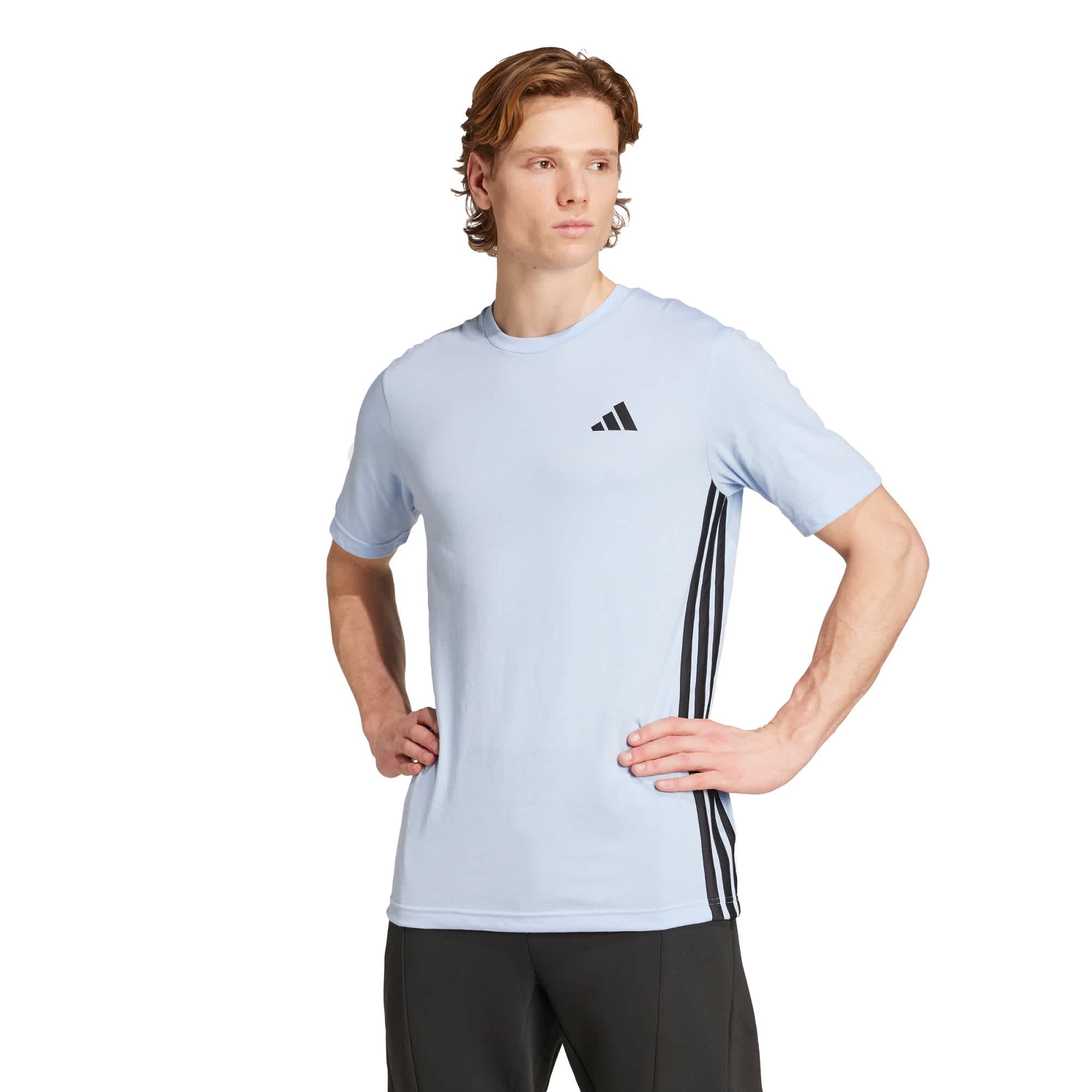 Foto 2 | Playera 3 Franjas Train Essentials Training Feelready Adidas Azul Hombre