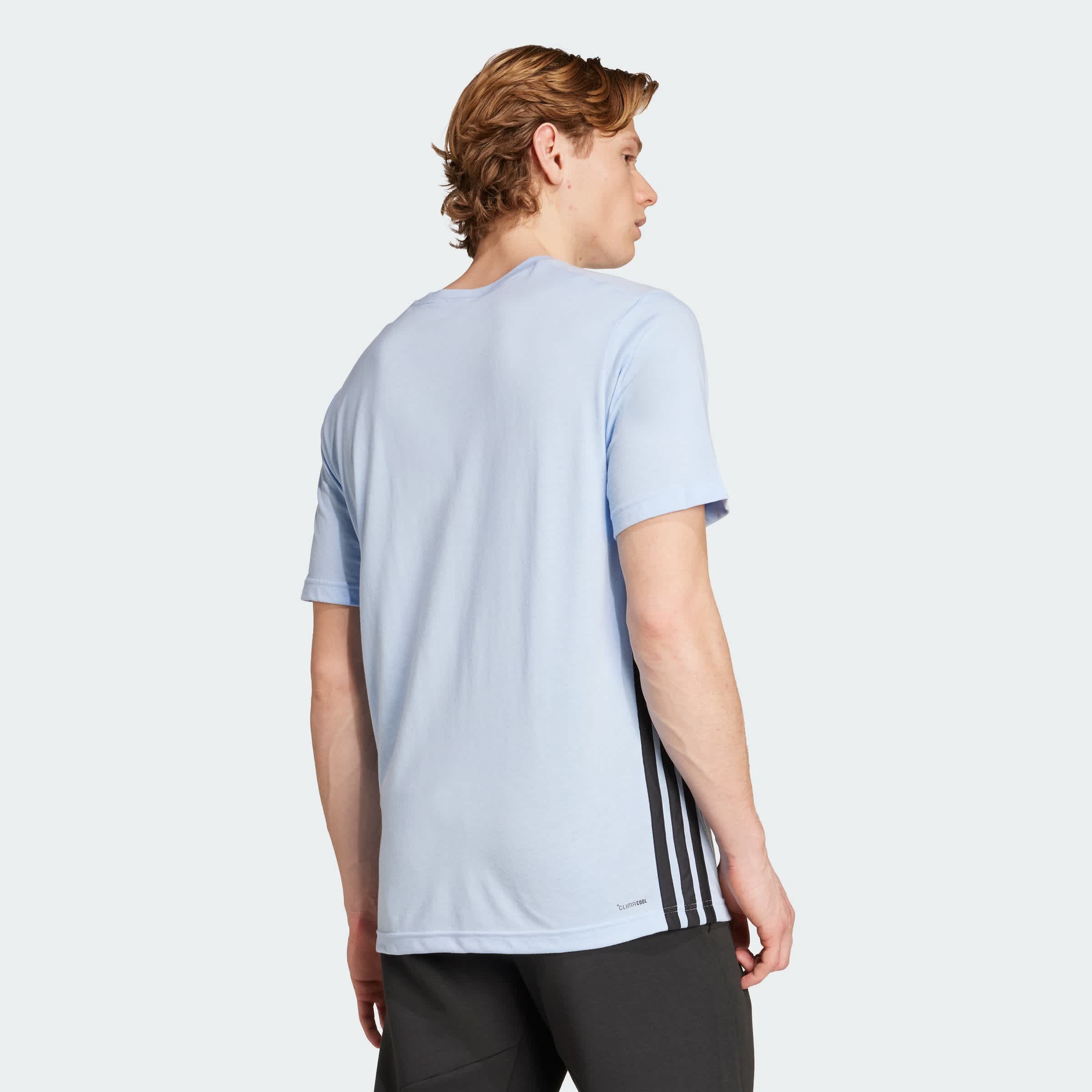 Foto 4 | Playera 3 Franjas Train Essentials Training Feelready Adidas Azul Hombre