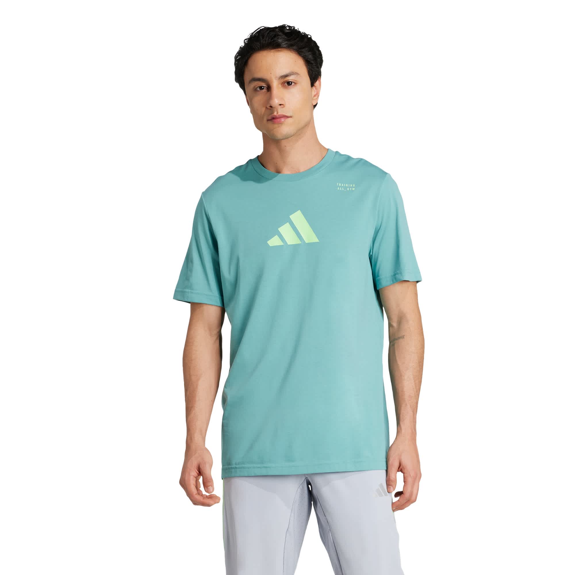 Foto 3 pulgar | Playera Graphic De Entrenamiento Category Con Climacool Adidas Verde Hombre
