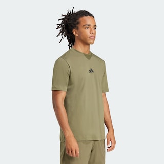 Foto 5 | Playera Essentials Logo Pequeño Tejido Jersey Adidas Verde Hombre