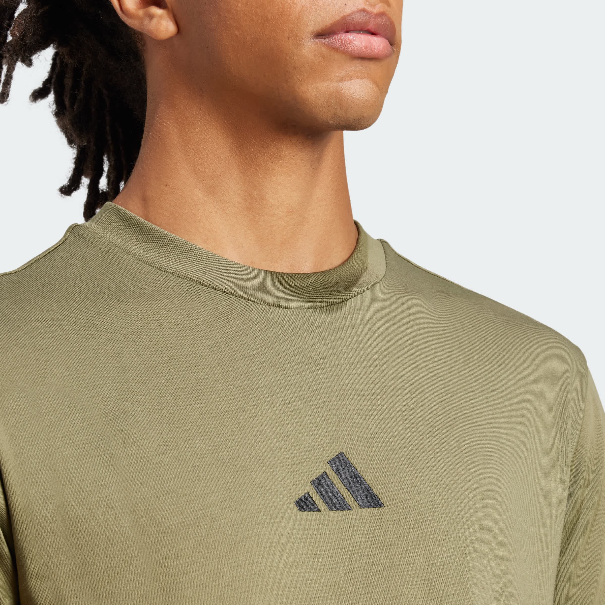 Foto 7 pulgar | Playera Essentials Logo Pequeño Tejido Jersey Adidas Verde Hombre
