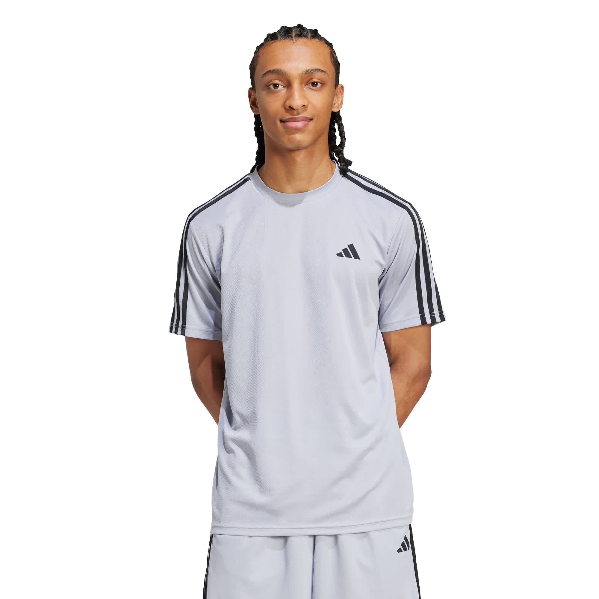 Foto 3 pulgar | Playera Train Essentials 3-stripes Adidas Gris Hombre