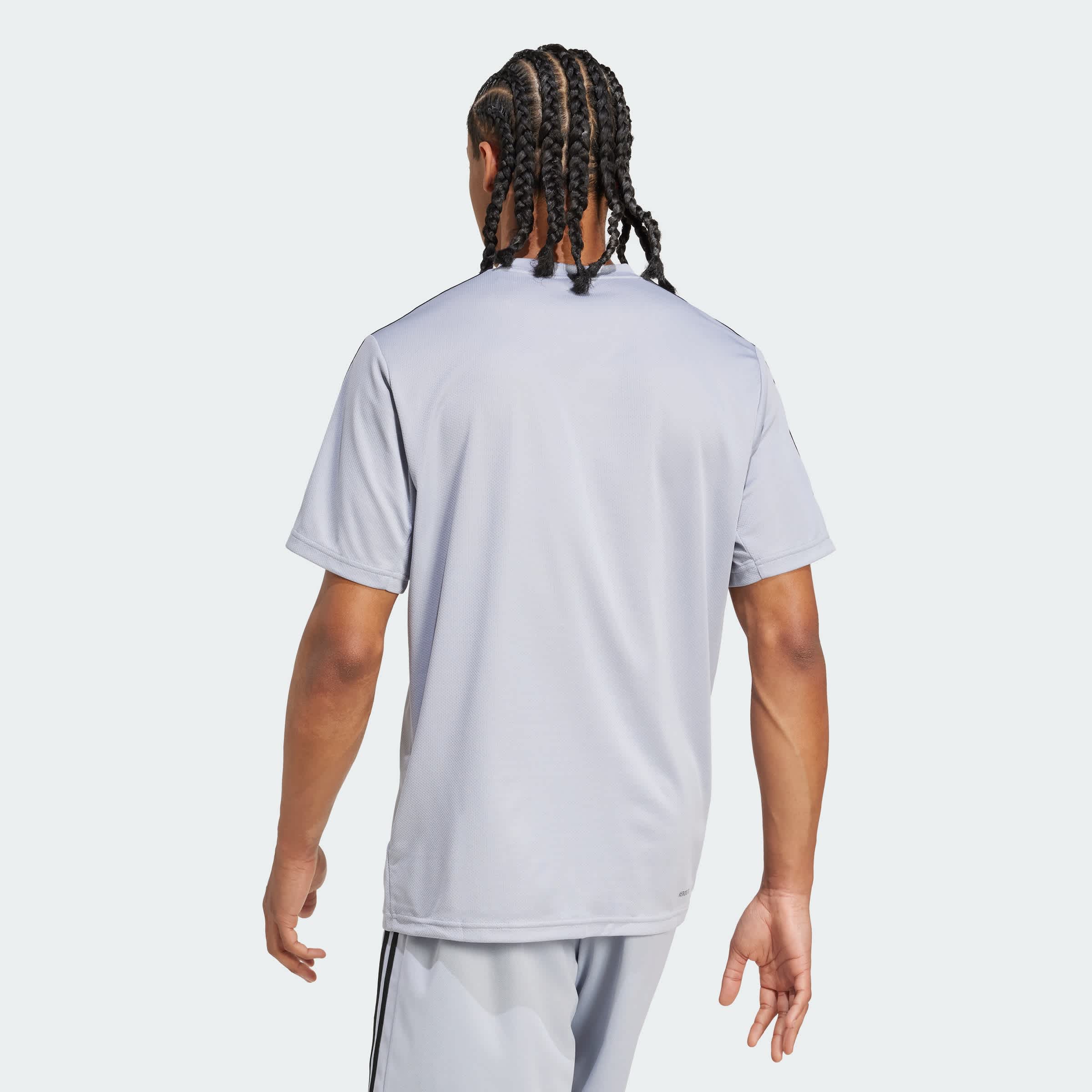 Foto 4 | Playera Train Essentials 3-stripes Adidas Gris Hombre