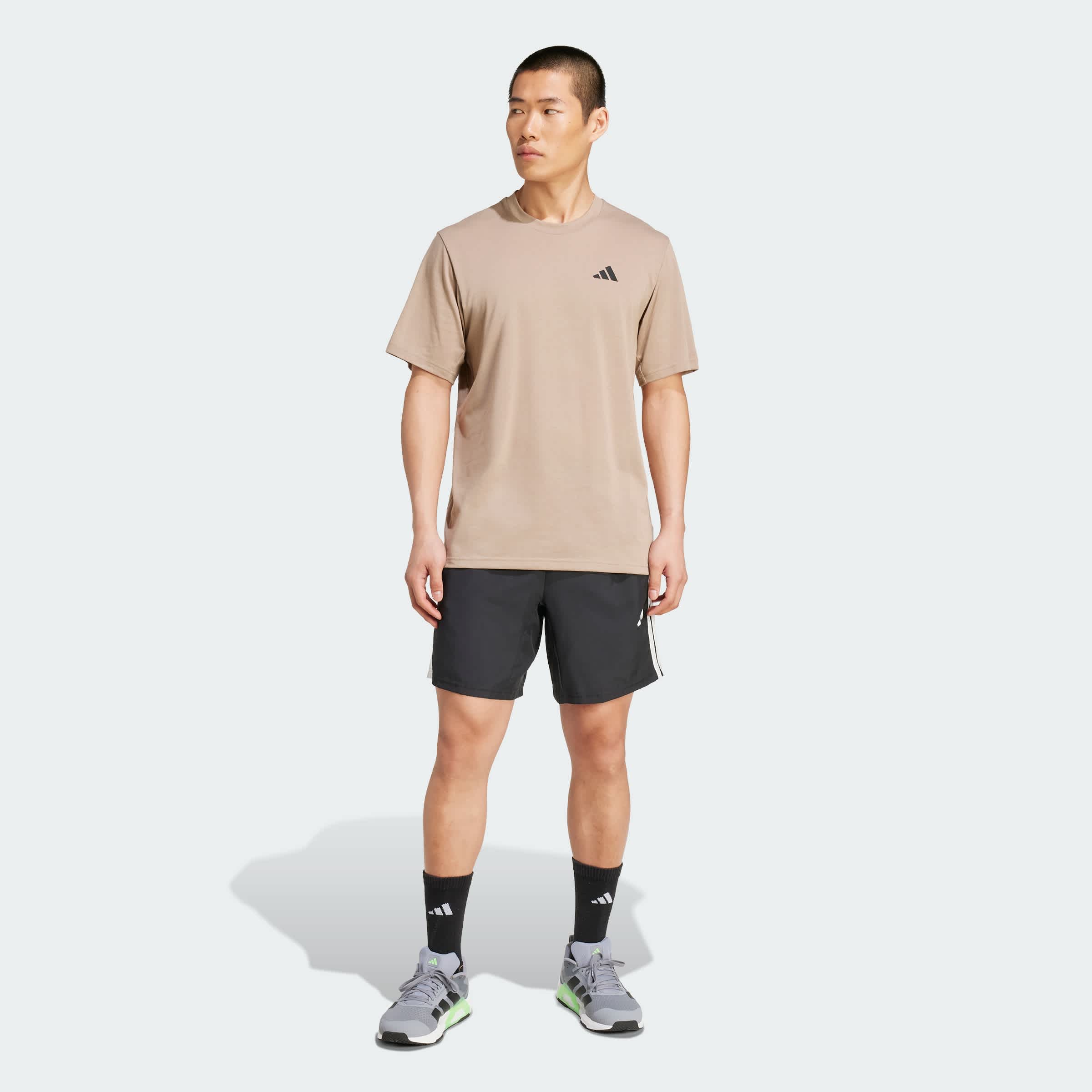 Foto 9 pulgar | Playera De Entrenamiento Train Essentials Feelready Adidas Café Hombre