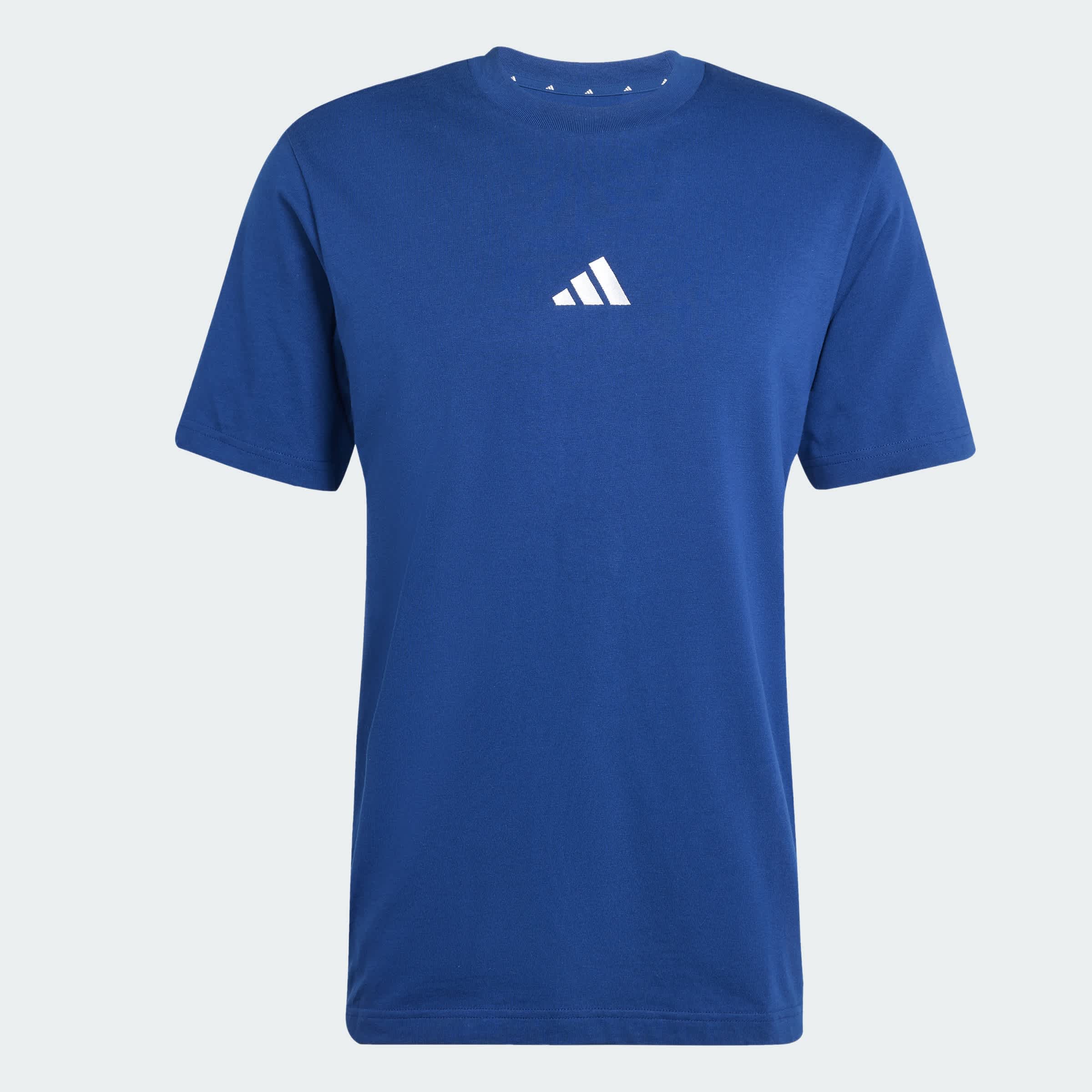 Foto 4 pulgar | Playera Essentials 3 Franjas Tejido Jersey Adidas Azul Hombre
