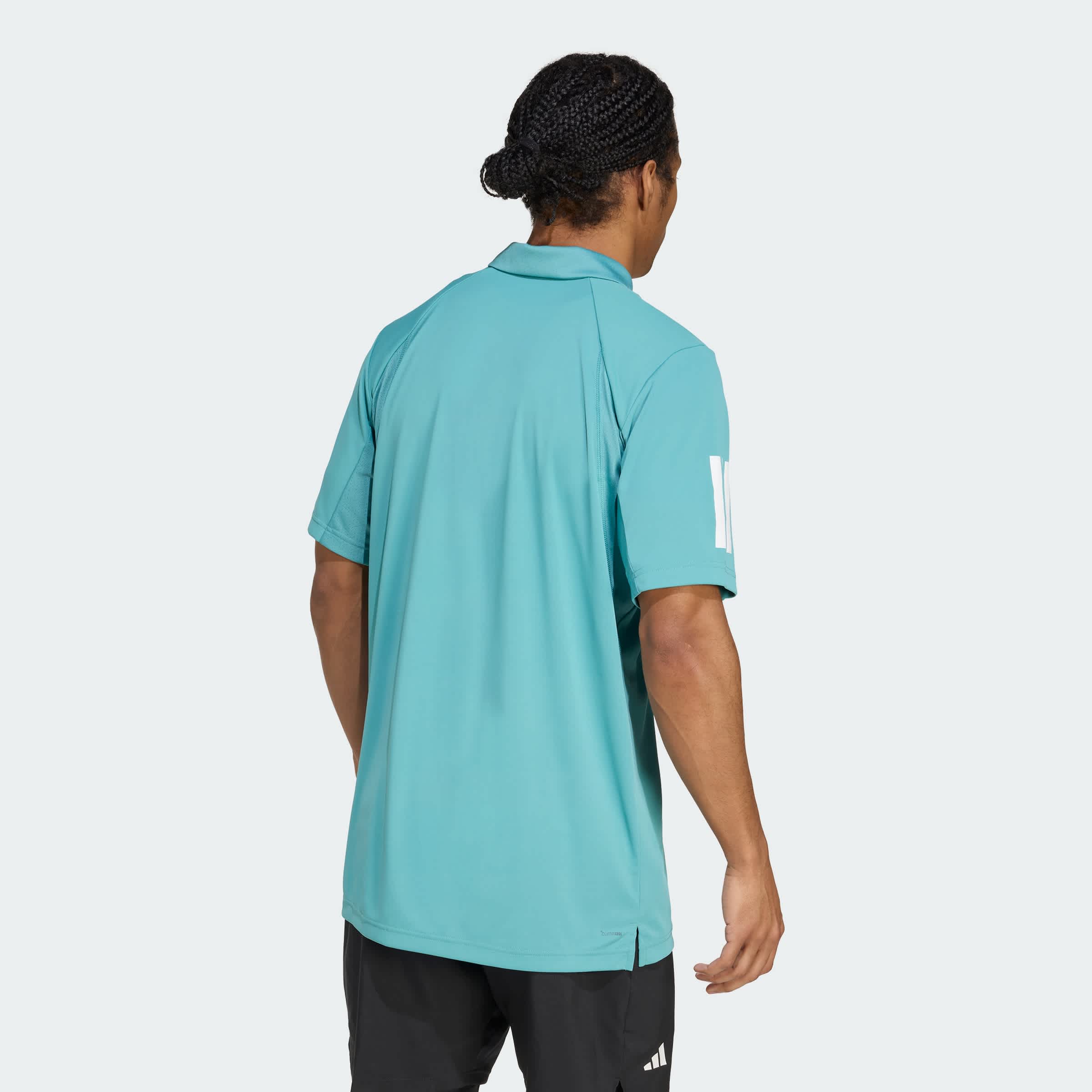 Foto 5 pulgar | Playera Polo Club De Tenis 3 Franjas Adidas Turquesa Hombre