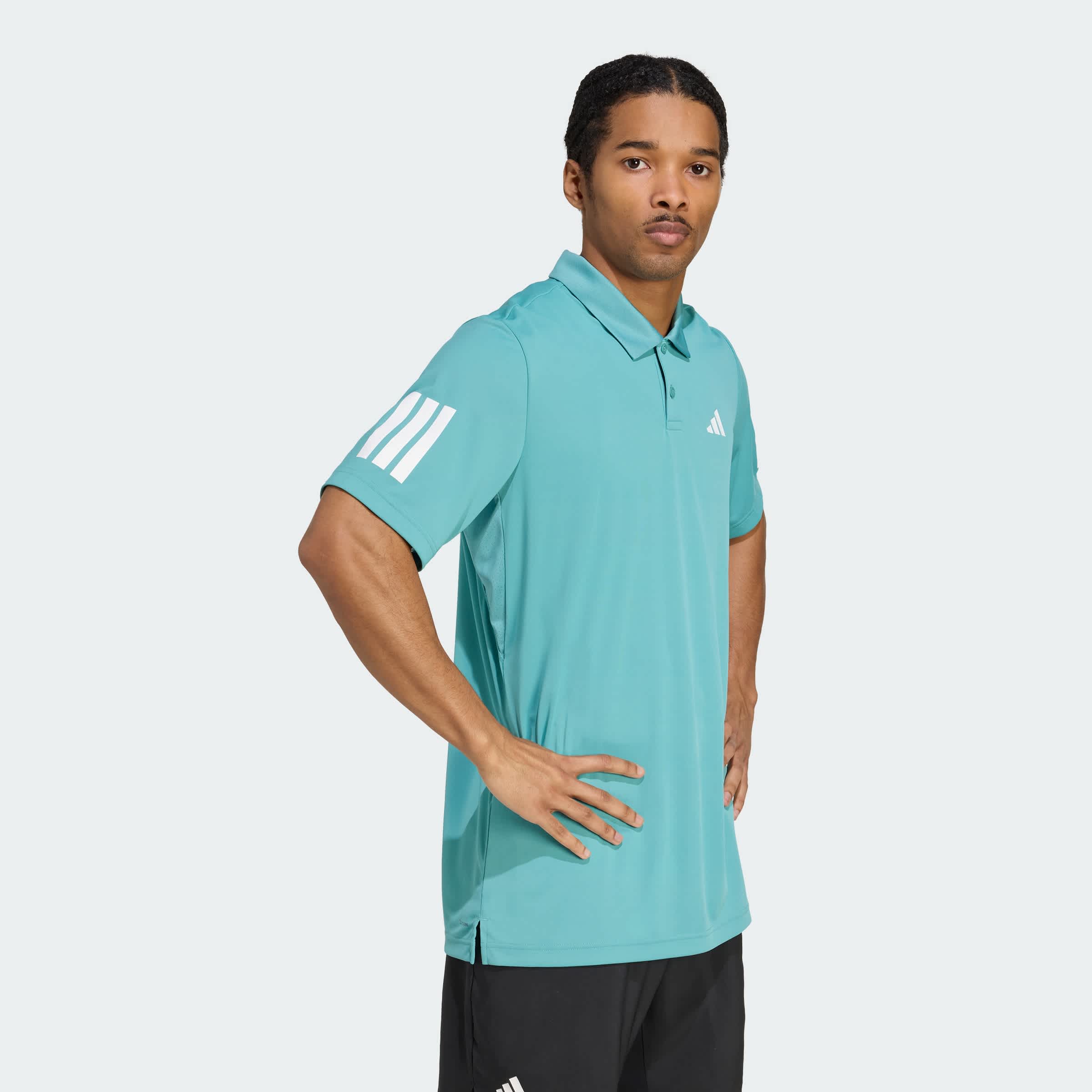 Foto 6 pulgar | Playera Polo Club De Tenis 3 Franjas Adidas Turquesa Hombre