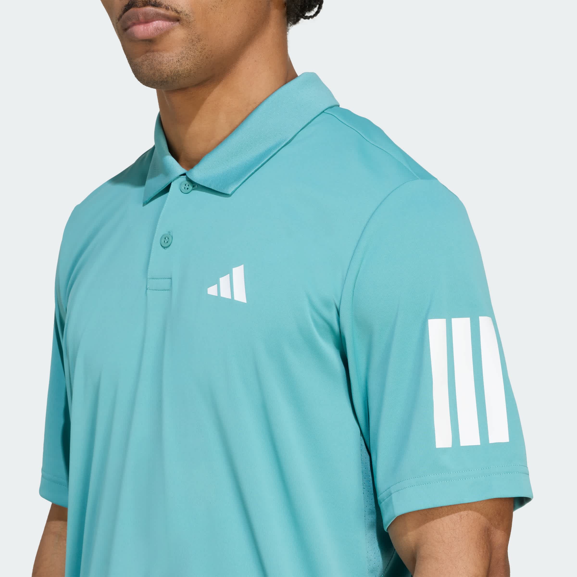 Foto 7 pulgar | Playera Polo Club De Tenis 3 Franjas Adidas Turquesa Hombre