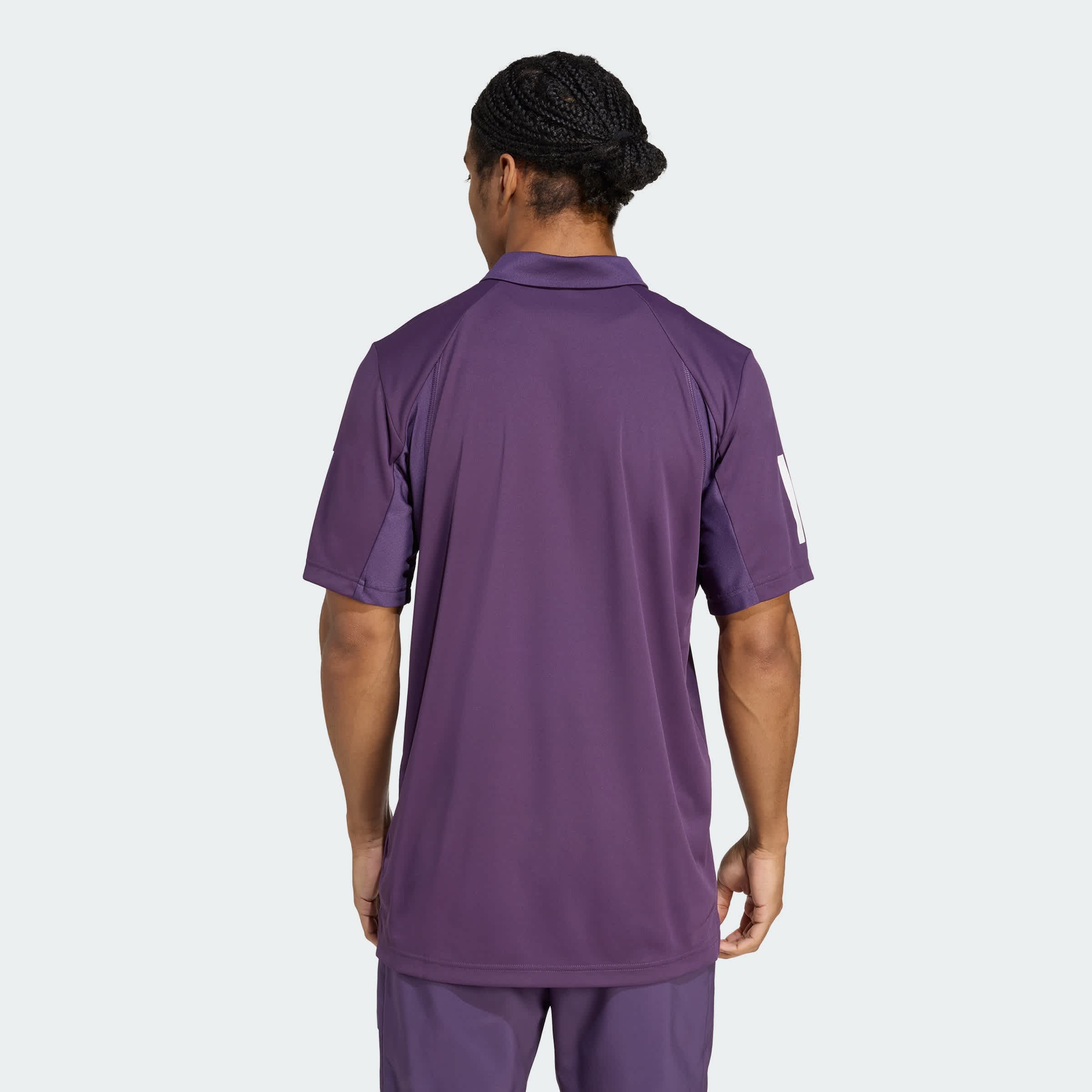 Foto 5 pulgar | Playera Polo Club De Tenis 3 Franjas Adidas Violeta Hombre