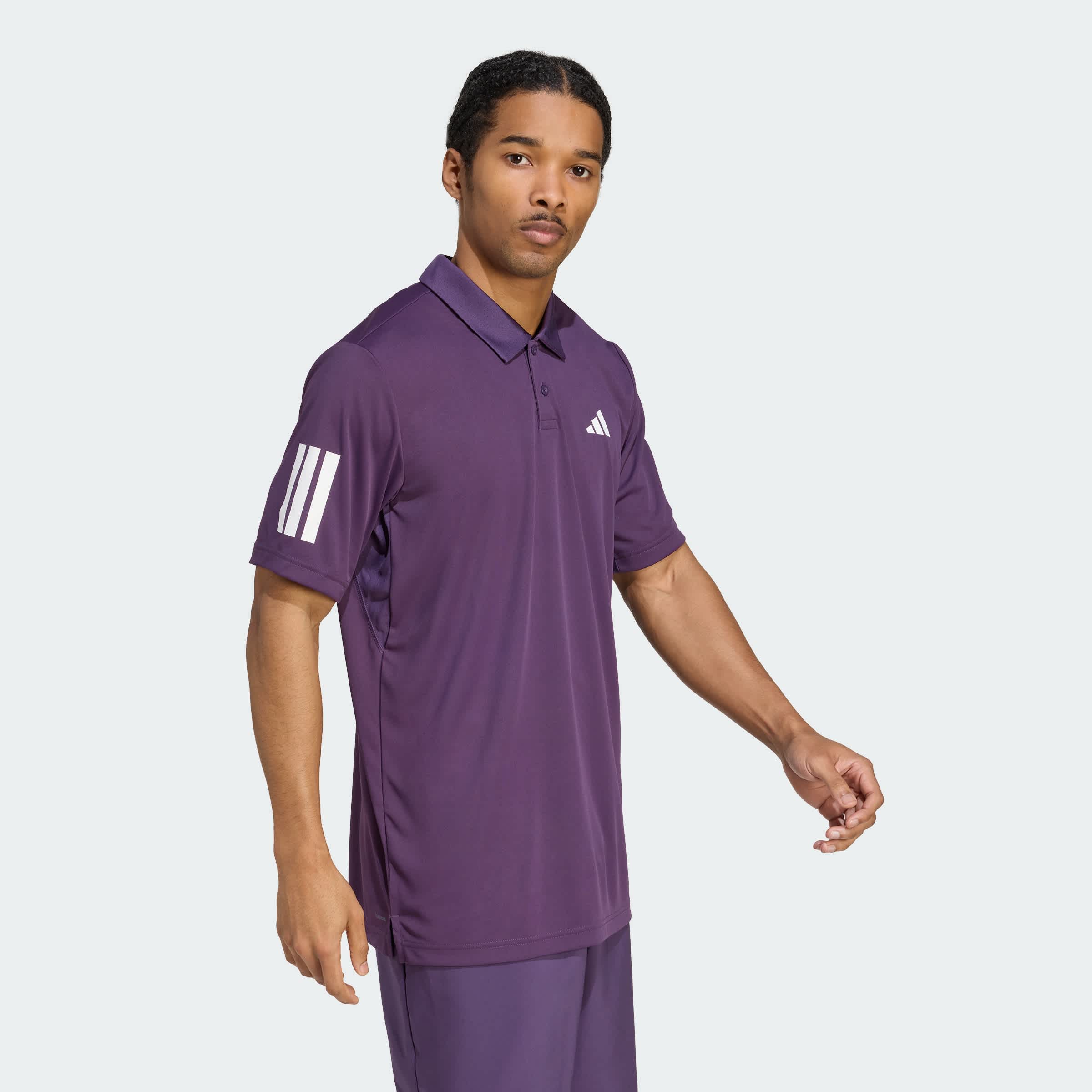 Foto 6 pulgar | Playera Polo Club De Tenis 3 Franjas Adidas Violeta Hombre