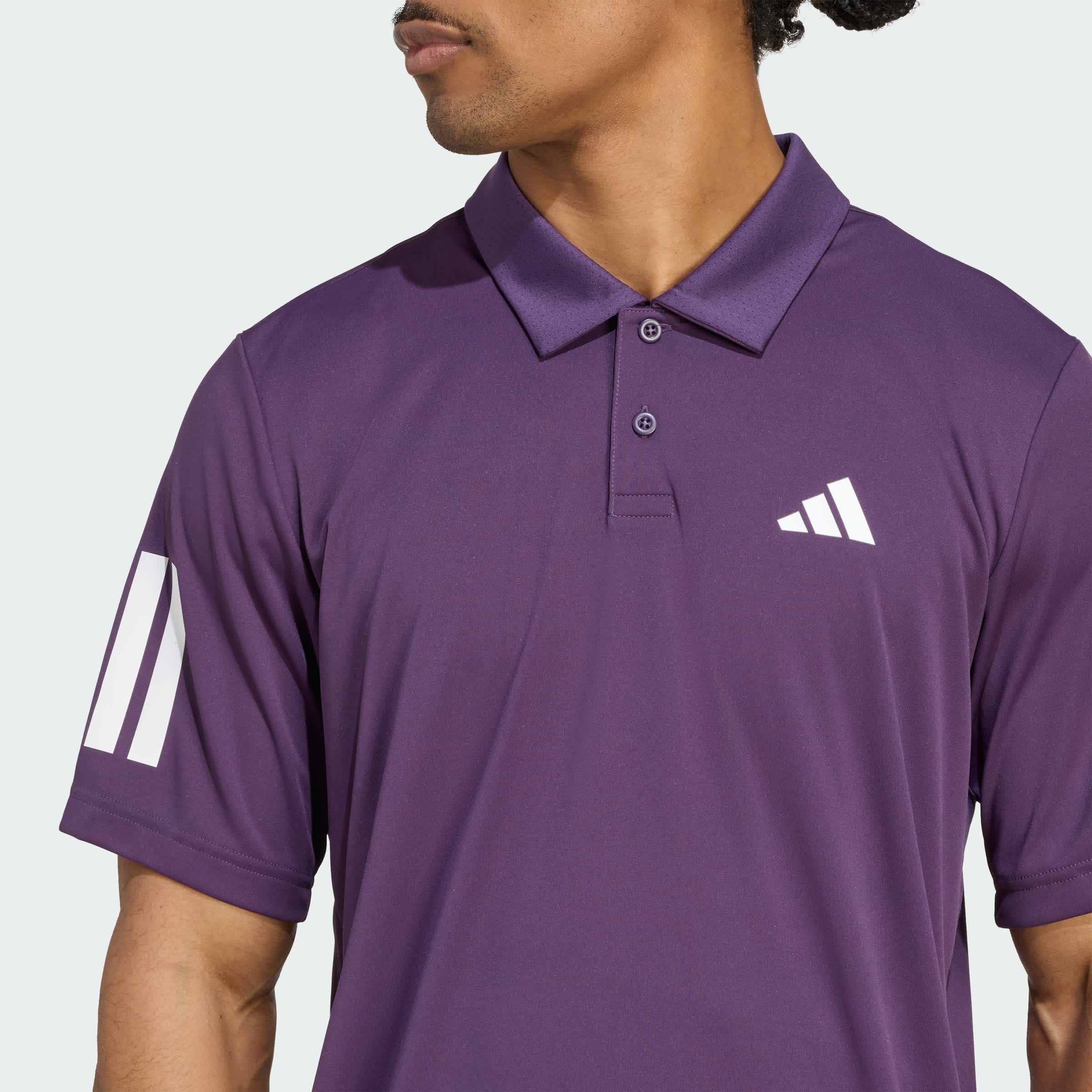 Foto 6 | Playera Polo Club De Tenis 3 Franjas Adidas Violeta Hombre