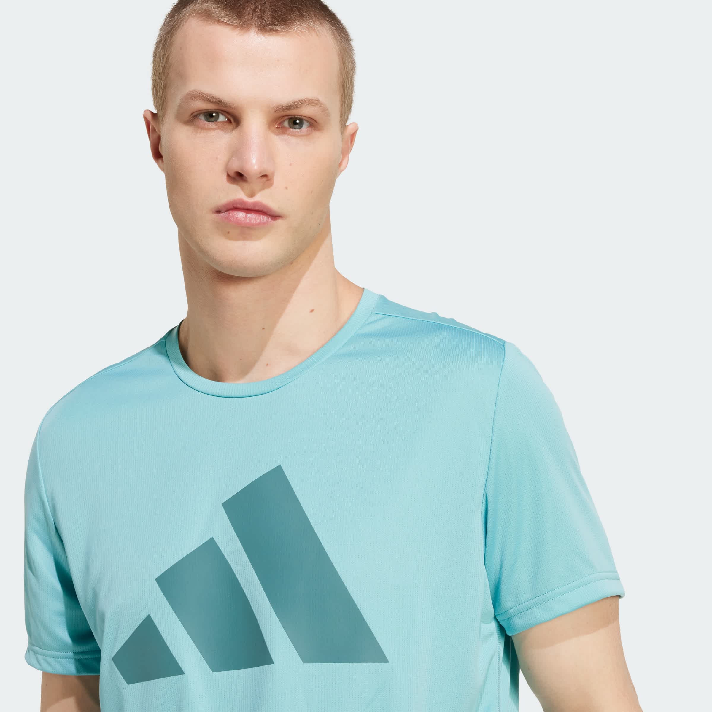Foto 7 pulgar | Playera Run It Adidas Turquesa Hombre