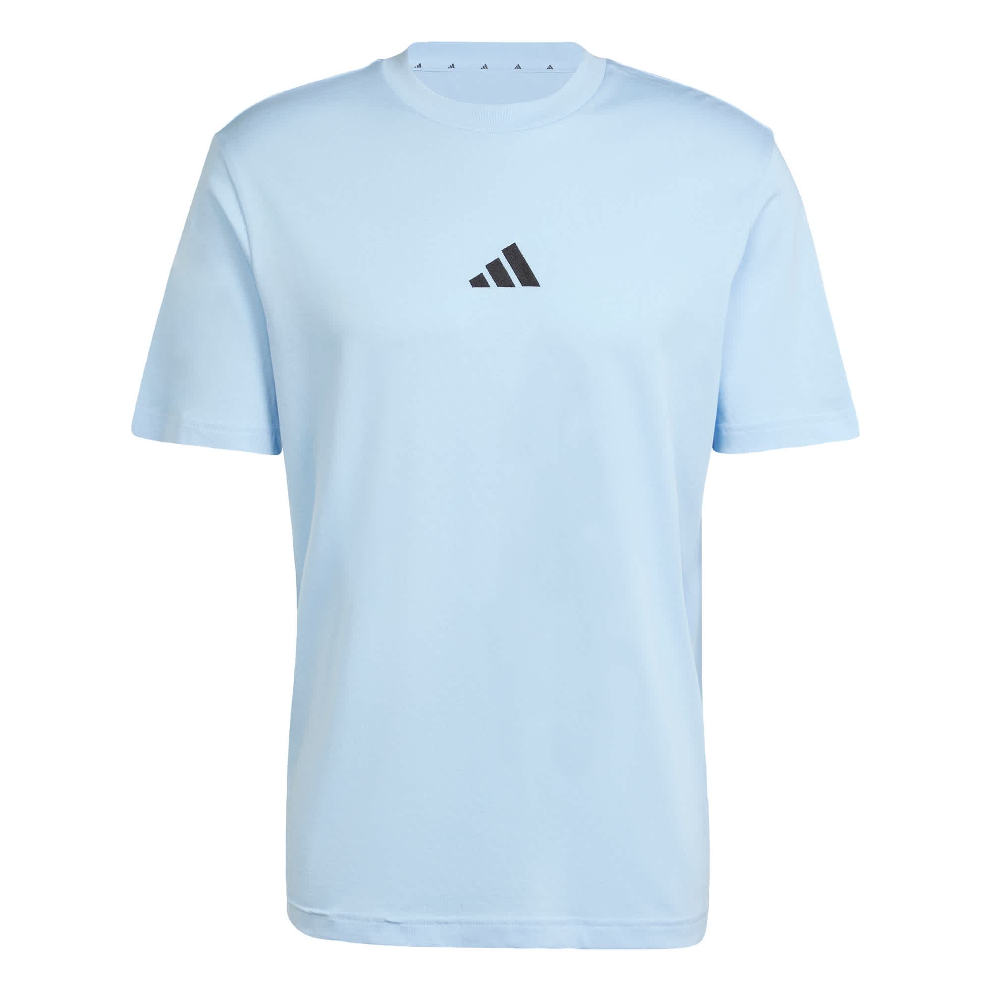 Playera Essentials Logo Pequeño Tejido Jersey Adidas Azul Hombre