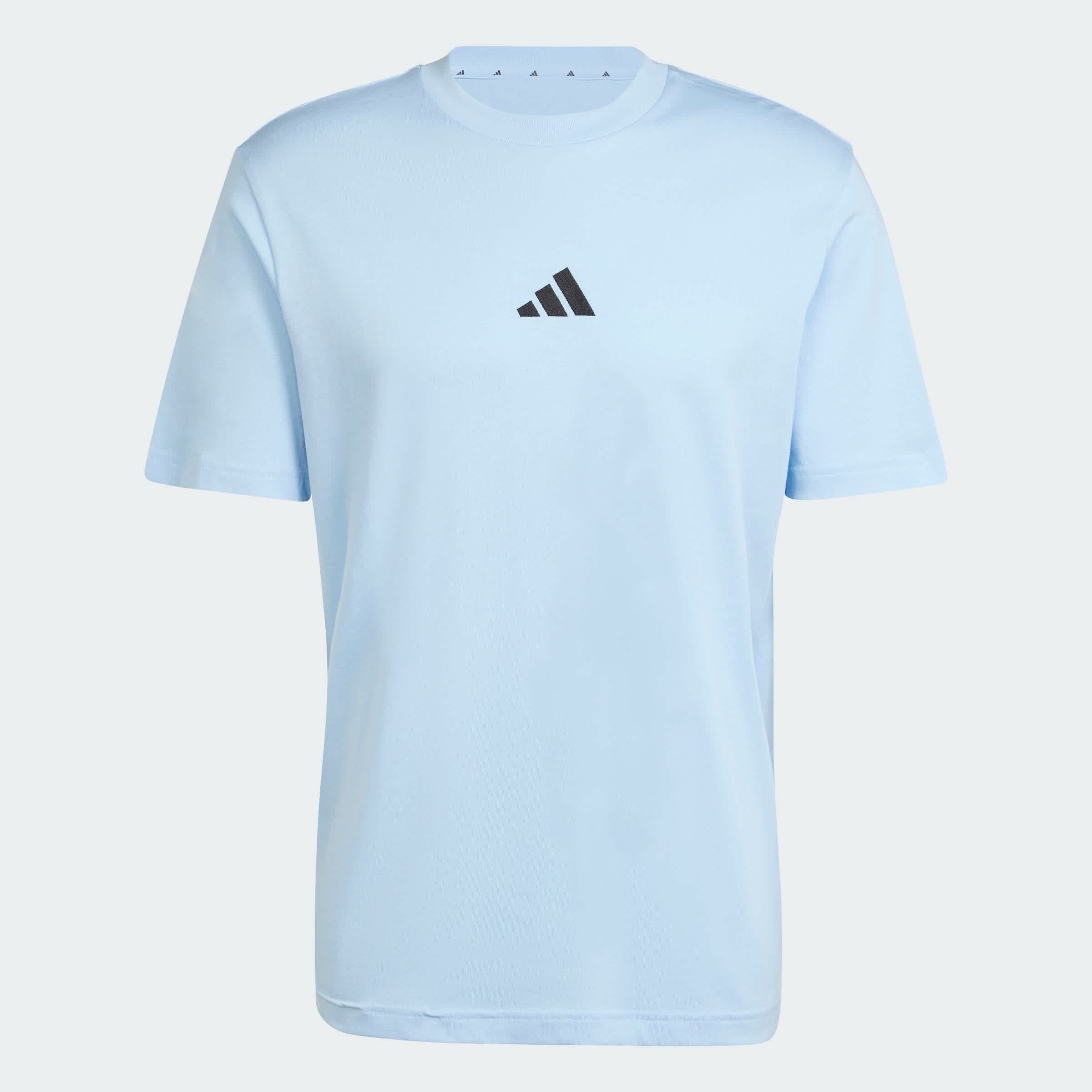 Foto 3 | Playera Essentials Logo Pequeño Tejido Jersey Adidas Azul Hombre