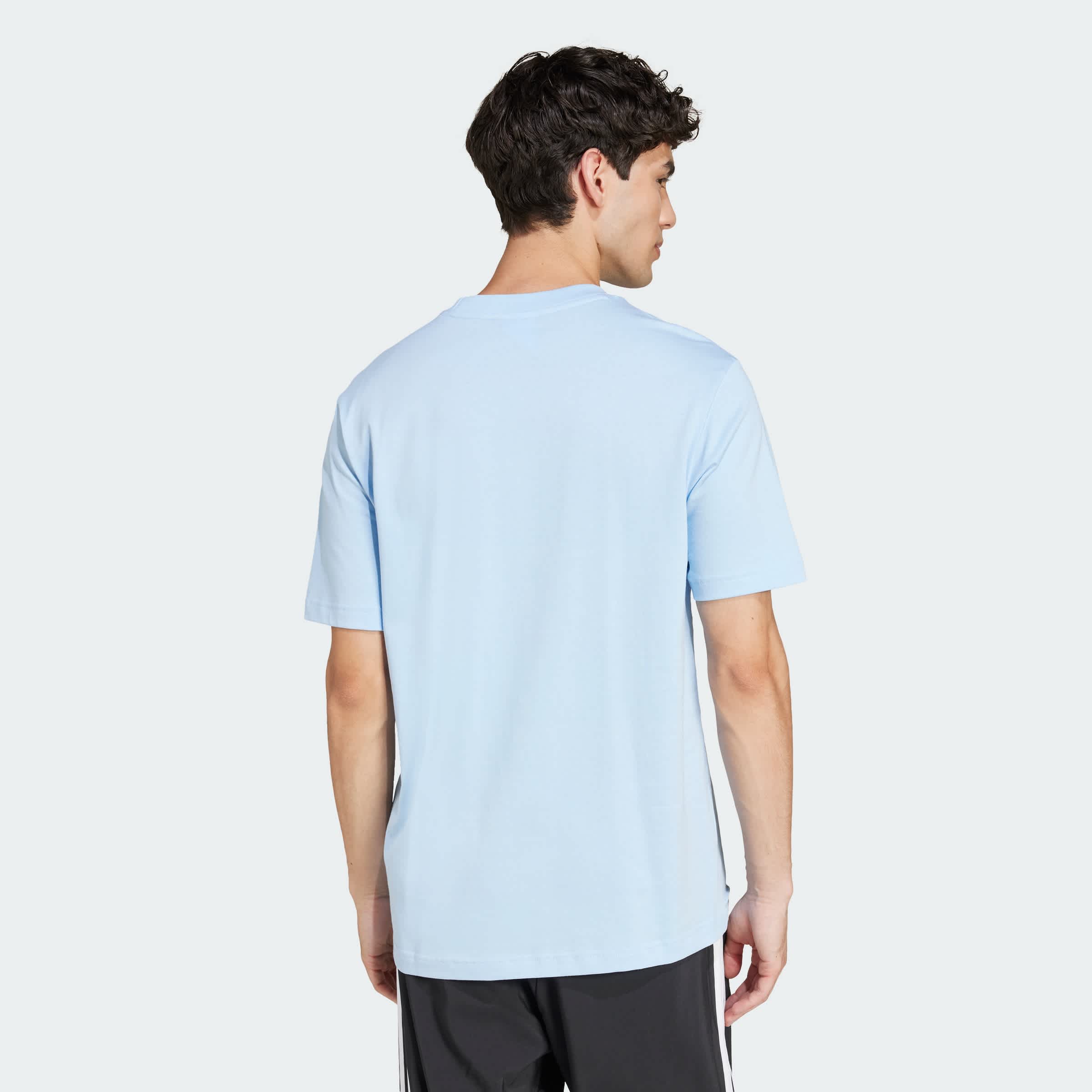 Foto 5 pulgar | Playera Essentials Logo Pequeño Tejido Jersey Adidas Azul Hombre