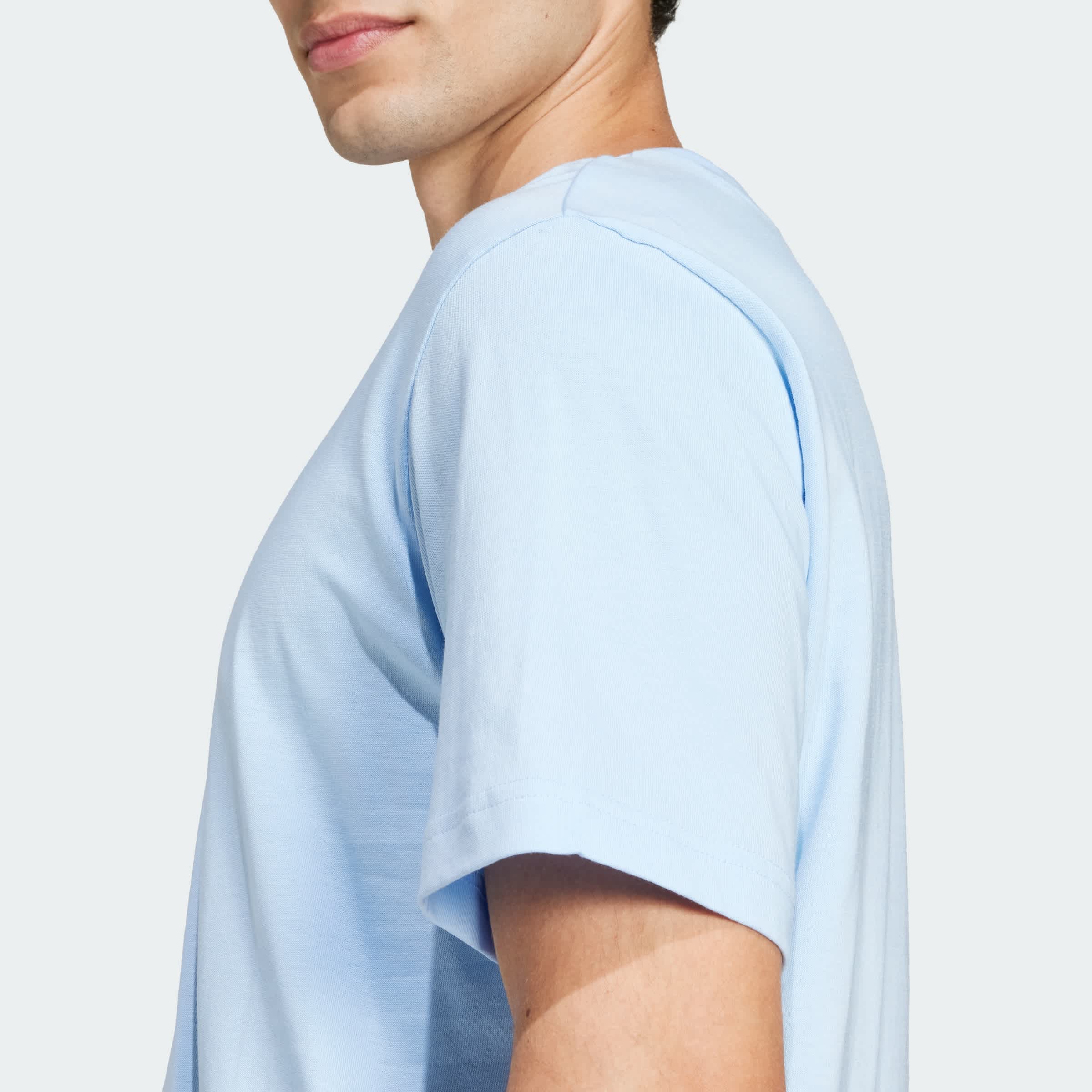 Foto 6 | Playera Essentials Logo Pequeño Tejido Jersey Adidas Azul Hombre