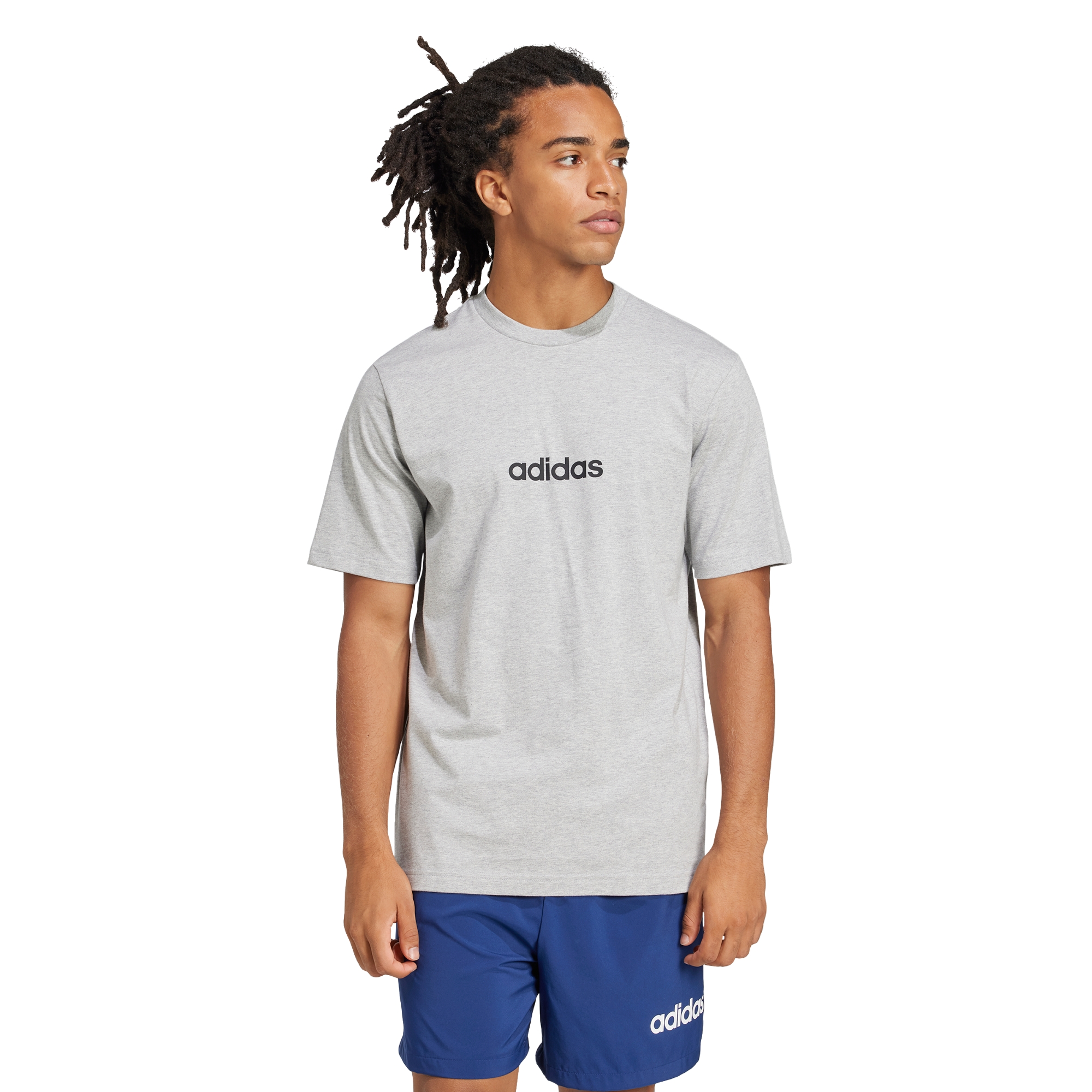 Foto 3 pulgar | Playera Essentials Linear Single Jersey Adidas Gris Hombre