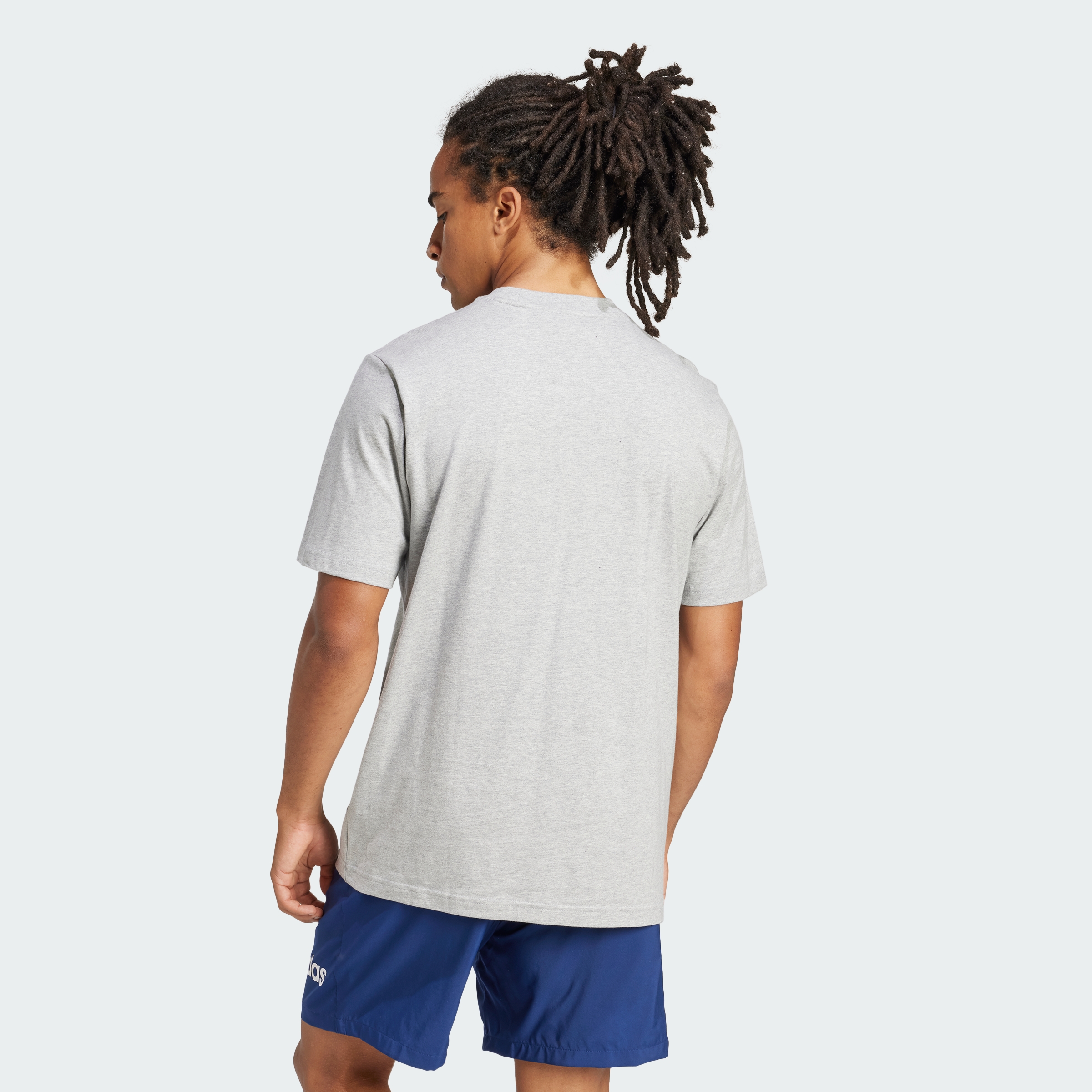 Foto 5 pulgar | Playera Essentials Linear Single Jersey Adidas Gris Hombre