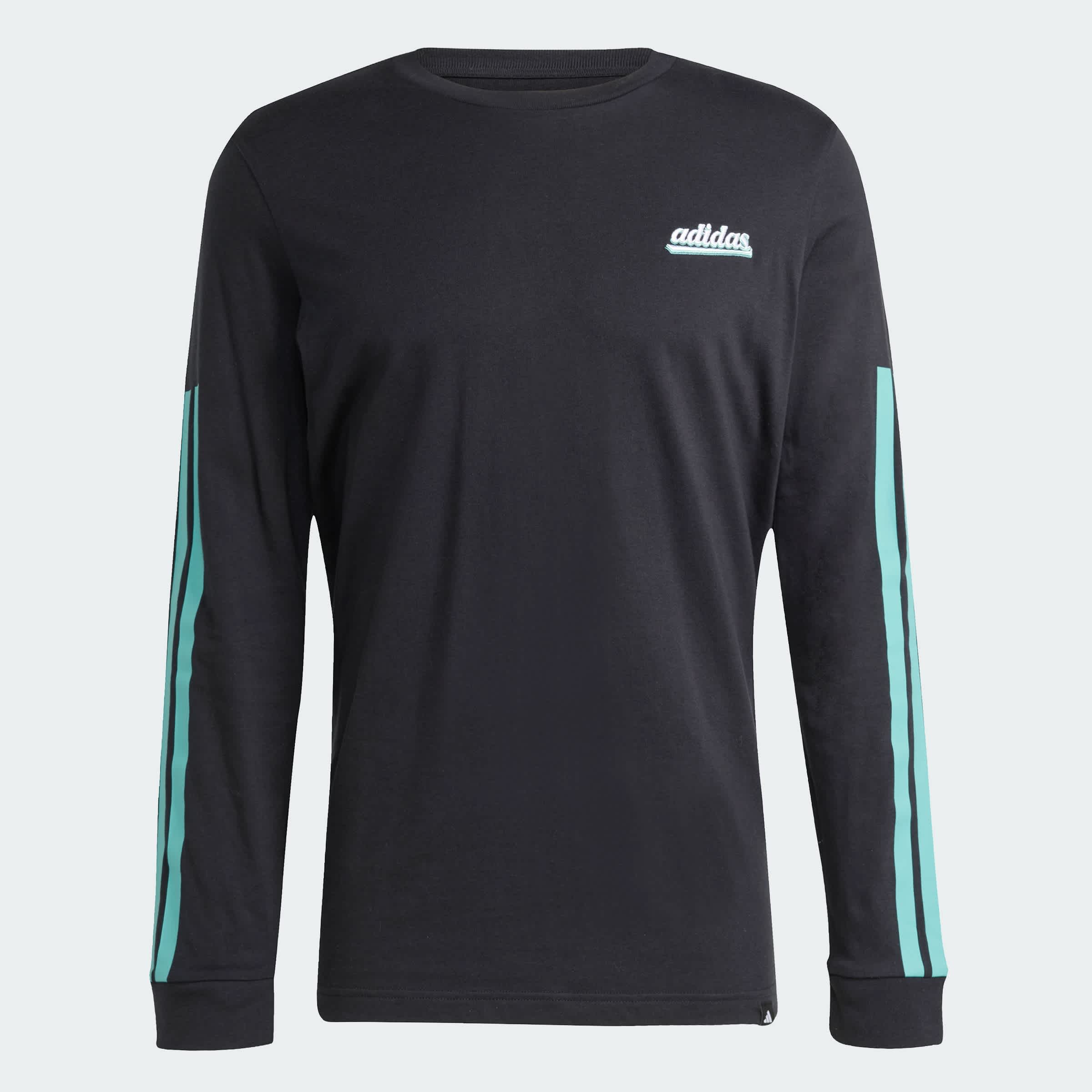 Foto 4 pulgar | Playera De Manga Larga Estampada Color Script Adidas Negro Hombre